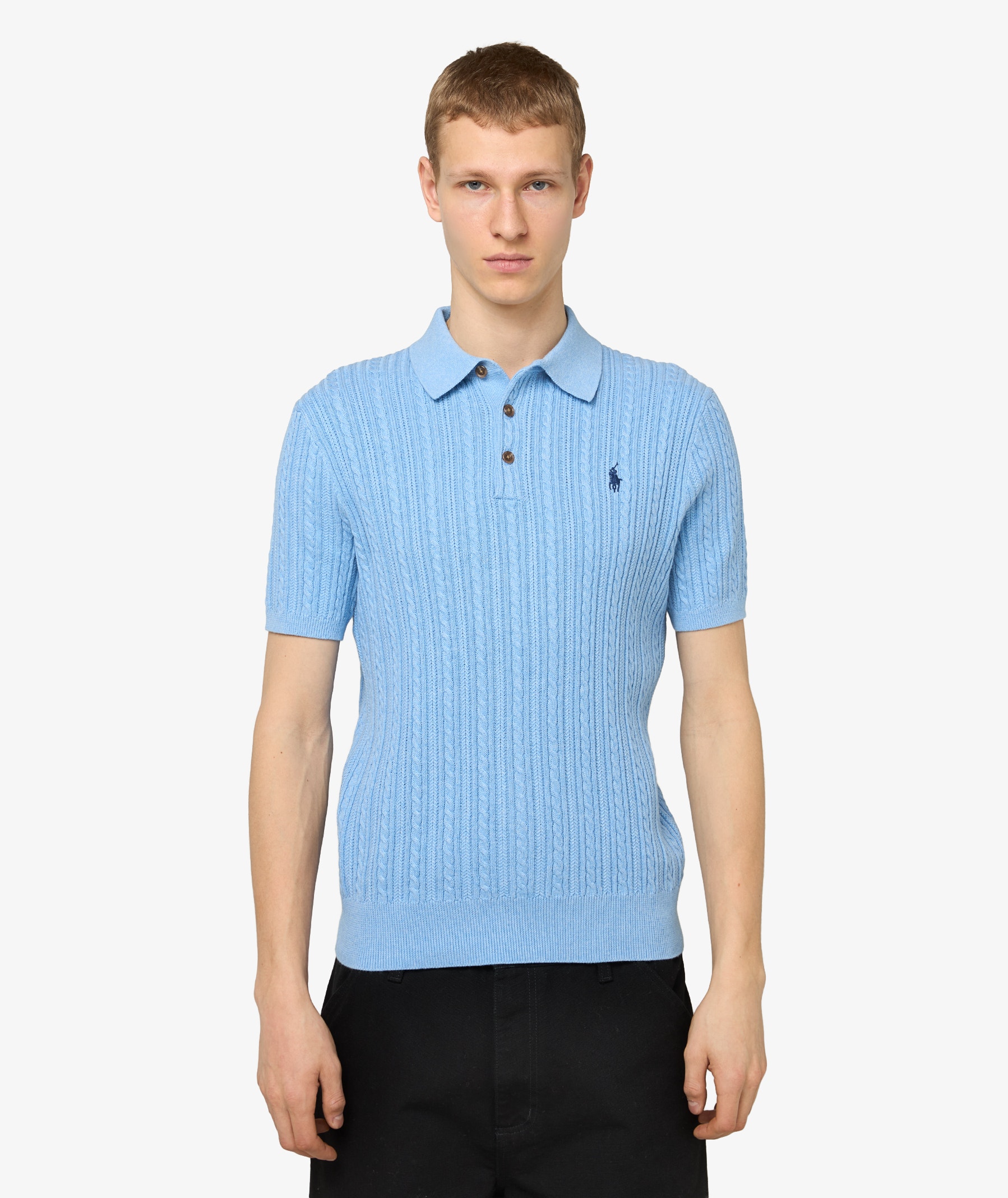 Polo Ralph Lauren Cable-Knit Cotton Polo Jumper | Men | SVD