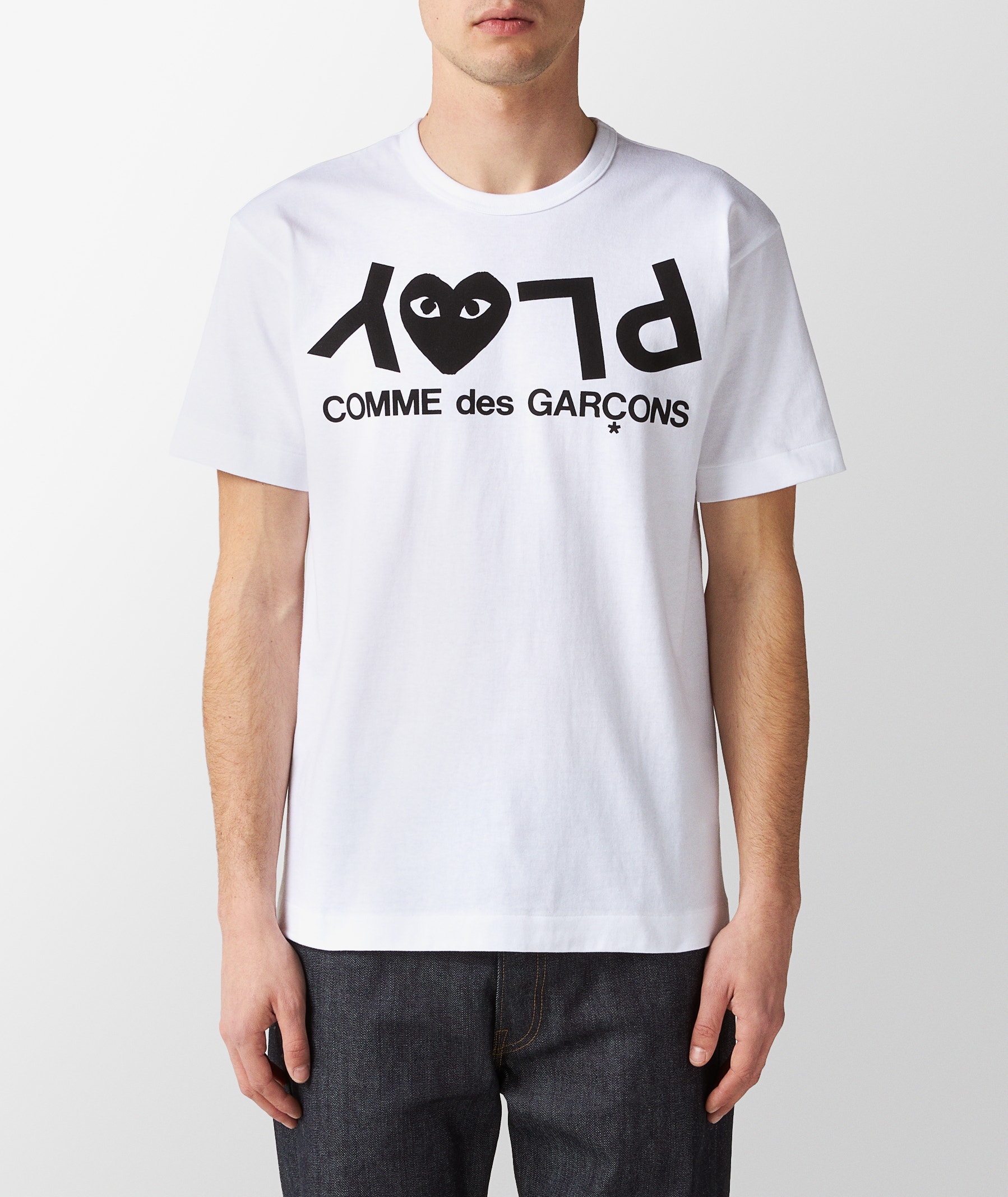 Comme des Garçons Play Reserve Play Logo T-Shirt in Bianco | SVD