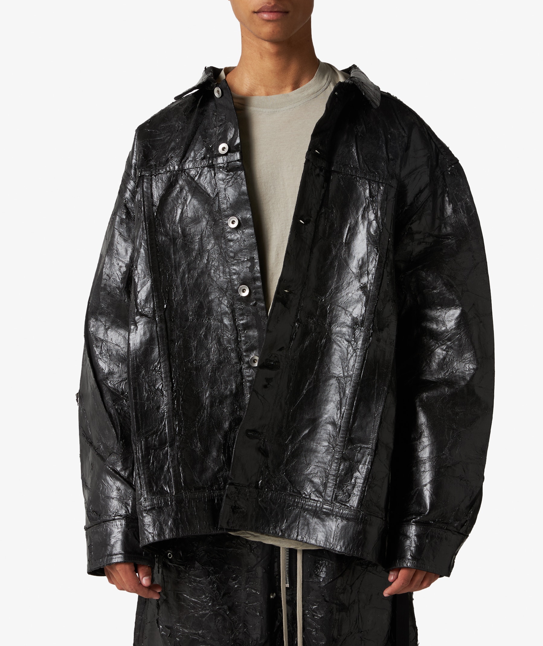 Rick Owens DRKSHDW Jumbo Worker Jacket in Black | SVD