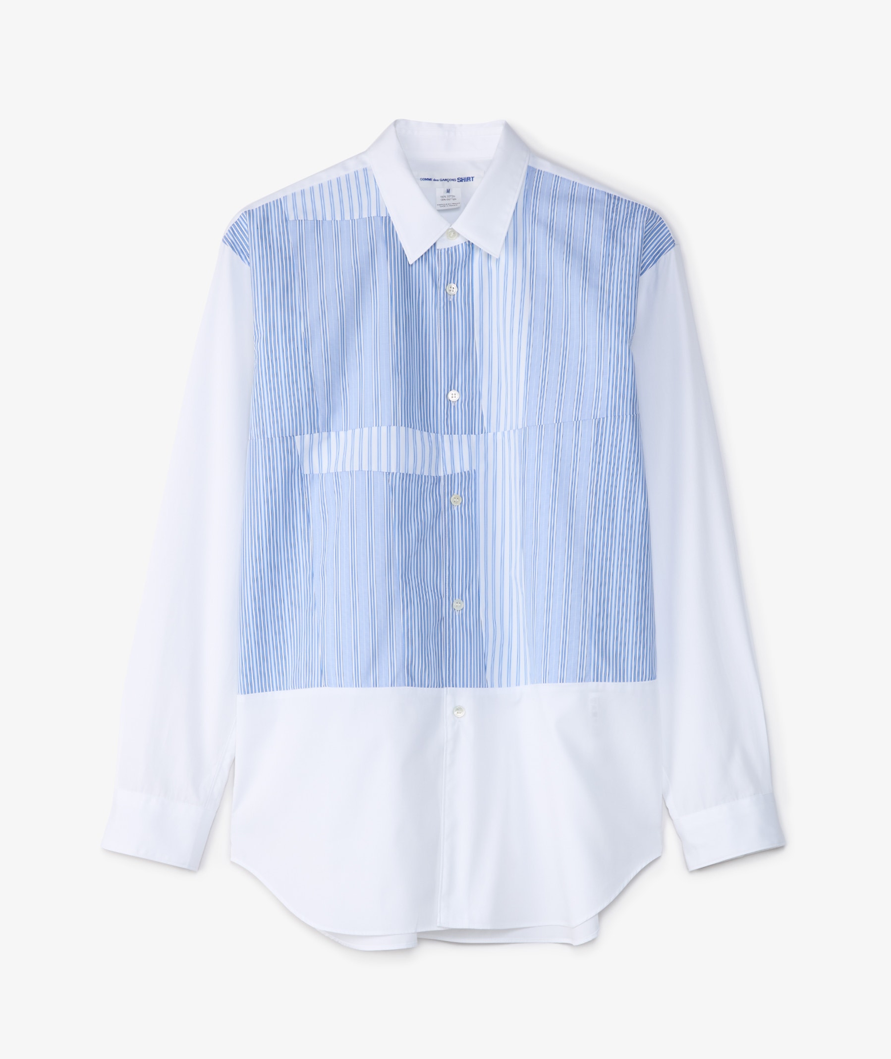 Comme des Garçons Shirt Multi Stripe Panel Shirt | Light Blue