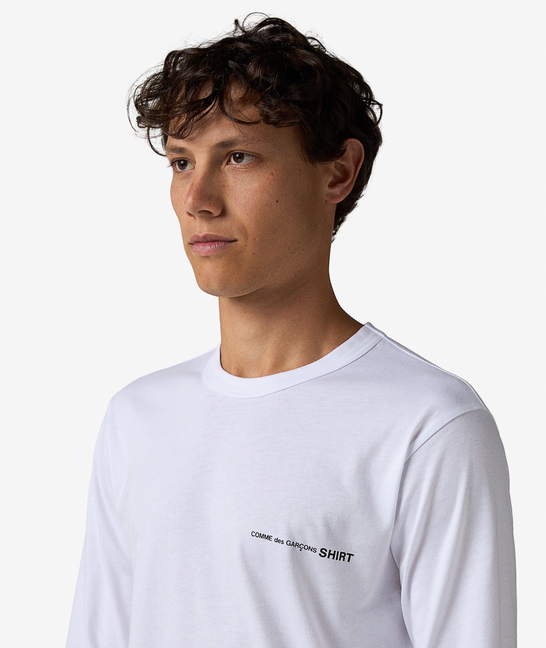 Comme des Garçons Shirt Logo Long Sleeve T-Shirt | White | SVD USA