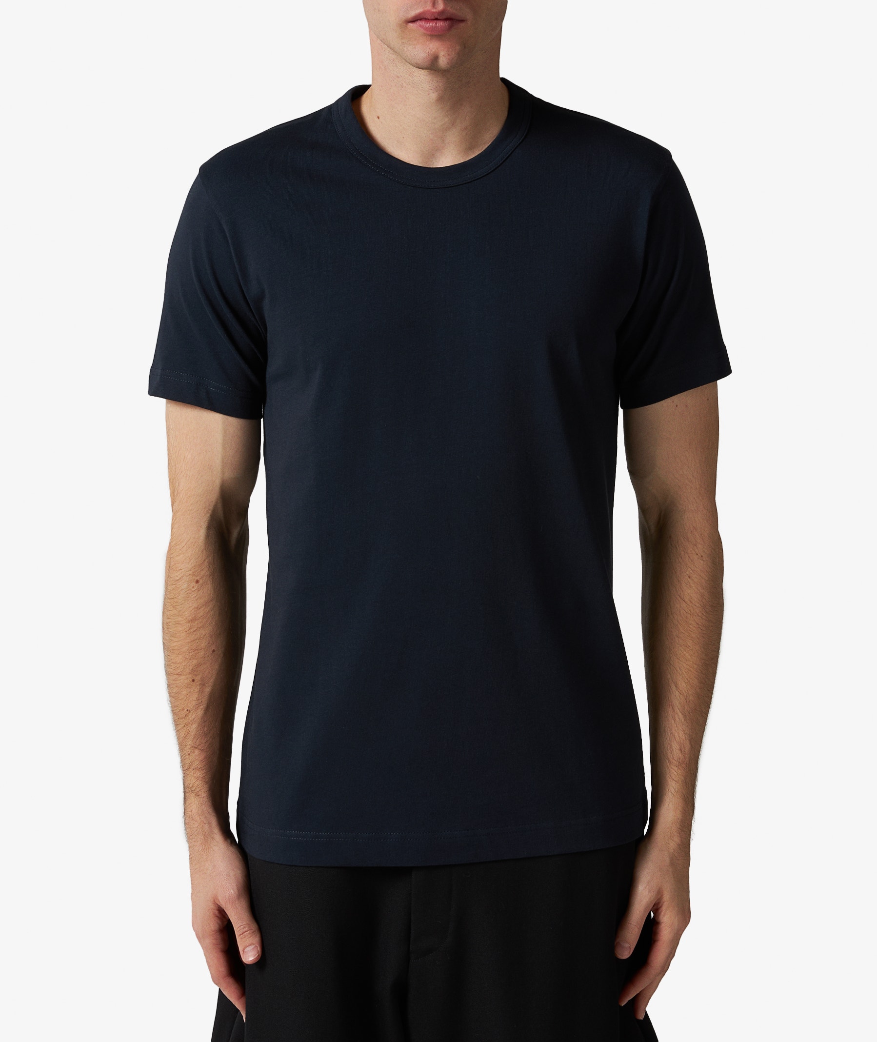 Comme des Garçons Shirt Plain Knit T-Shirt in Navy Blue | SVD USA