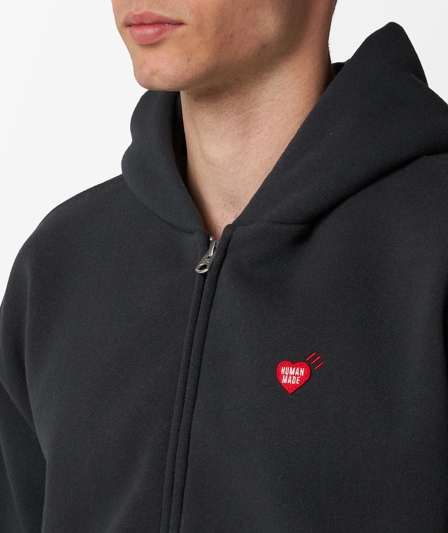 HUMAN MADE Zip-Up Hoodie in Black | SVD USA