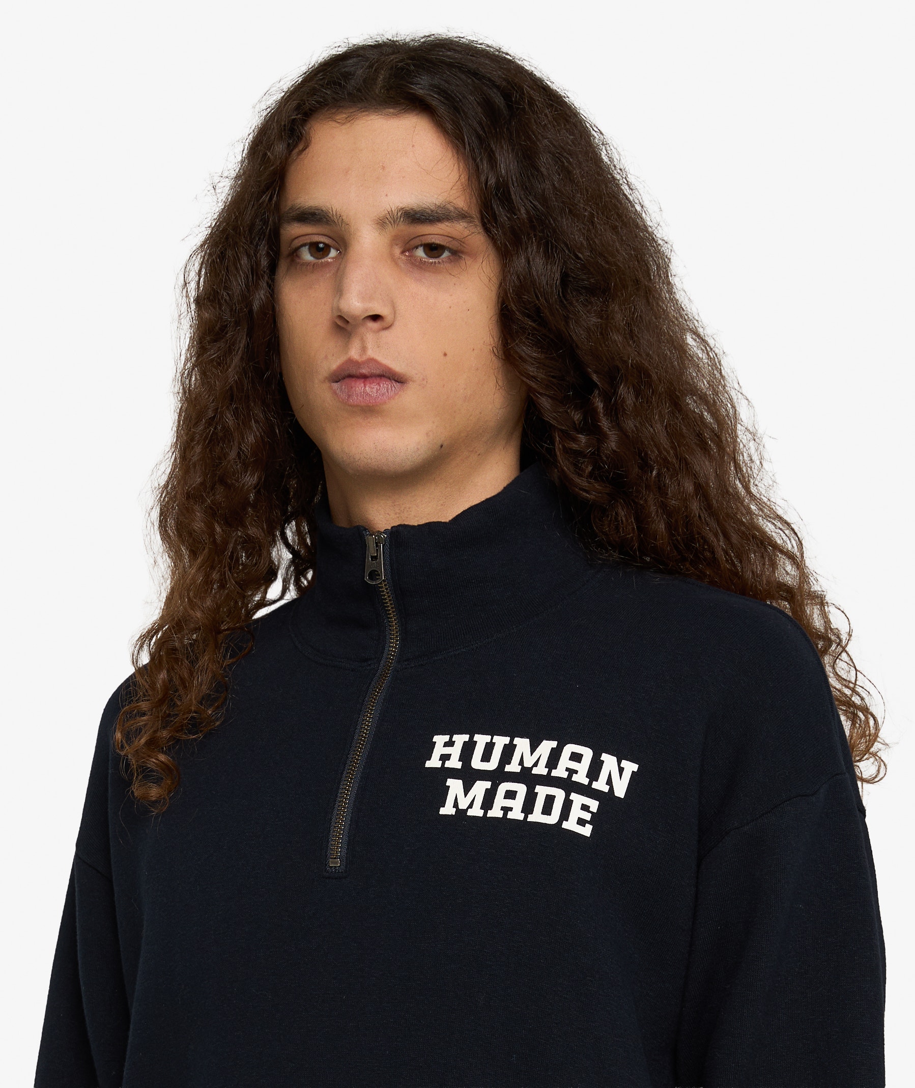 HUMAN MADE Half-Zip Sweatshirt | Navy Blue | SVD USA
