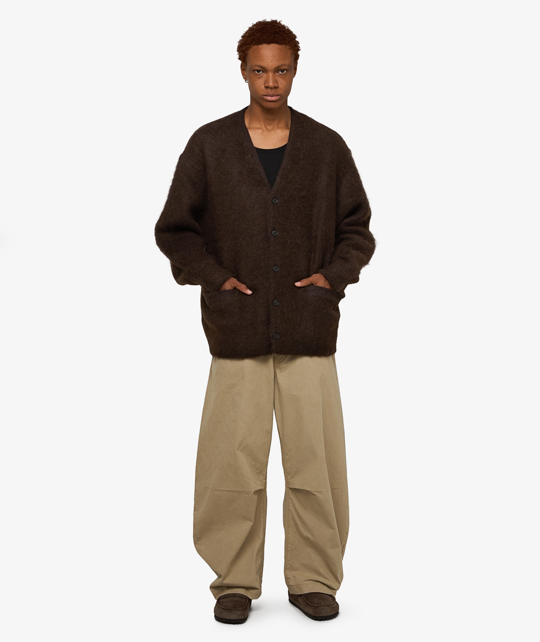 Comme des Garçons Homme Brushed Knit Cardigan | Dark Brown | SVD USA