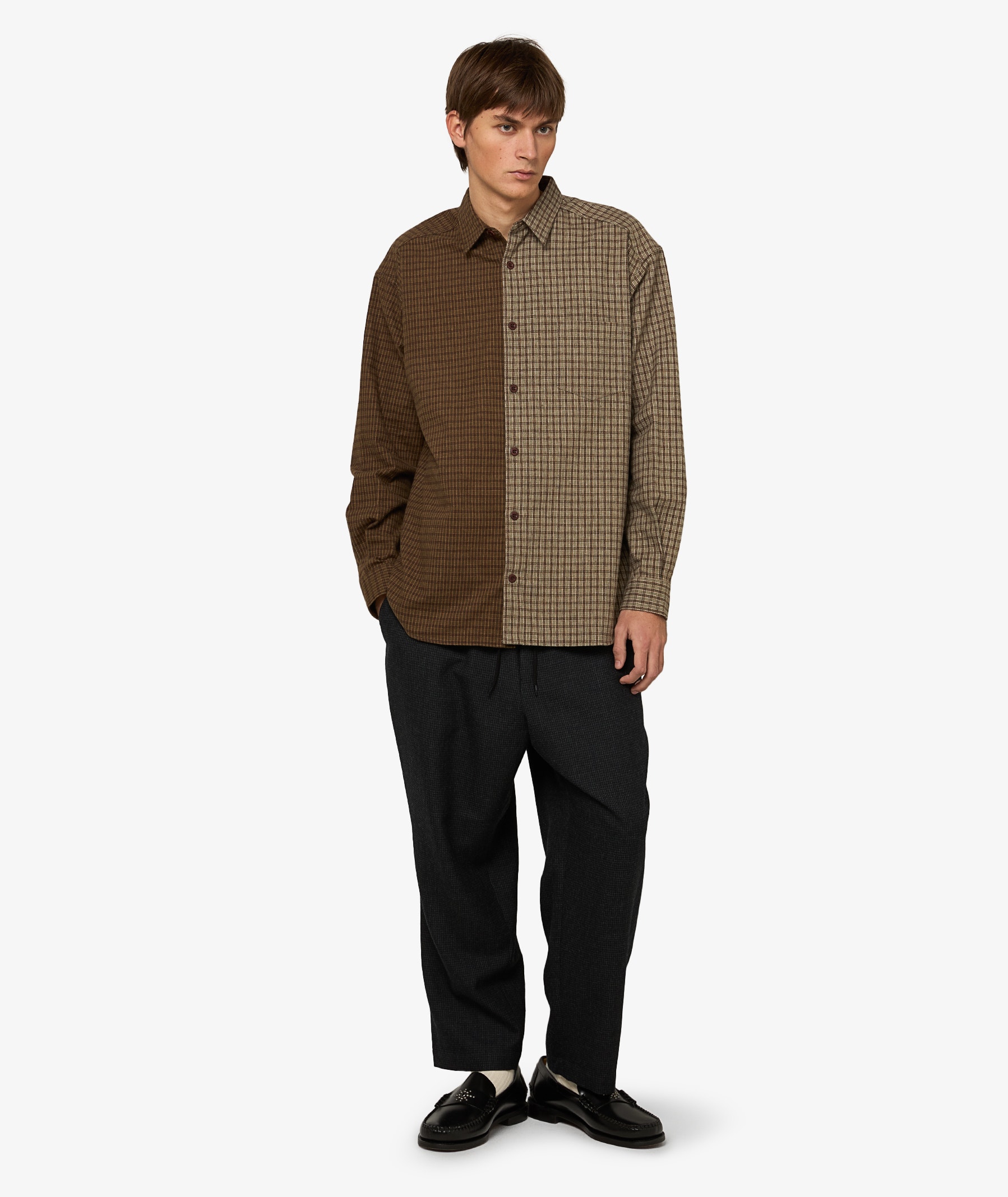 Comme des Garçons Homme Double Check Shirt | Khaki/brown | SVD USA