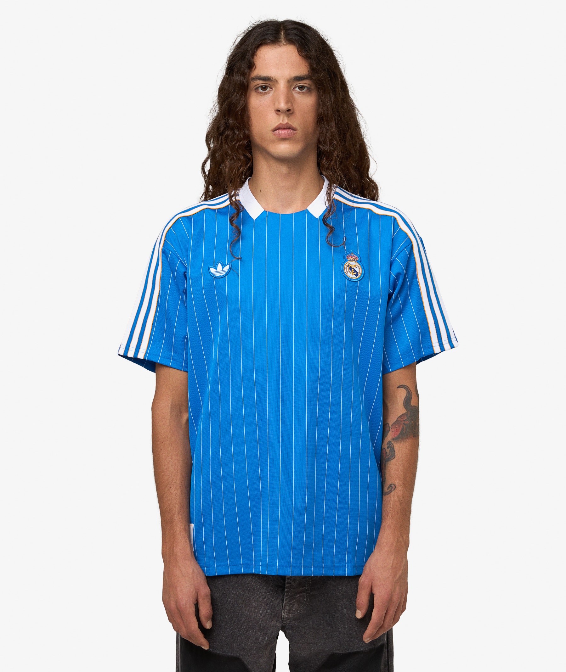 adidas Real Madrid Terrace Icons Jersey T-Shirt | Bluebird | SVD USA