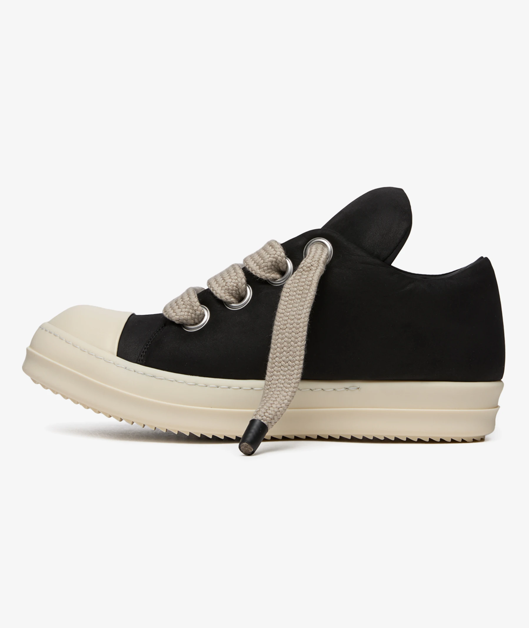 Rick Owens Jumbo Lace Padded Low Sneakers in Black | SVD USA
