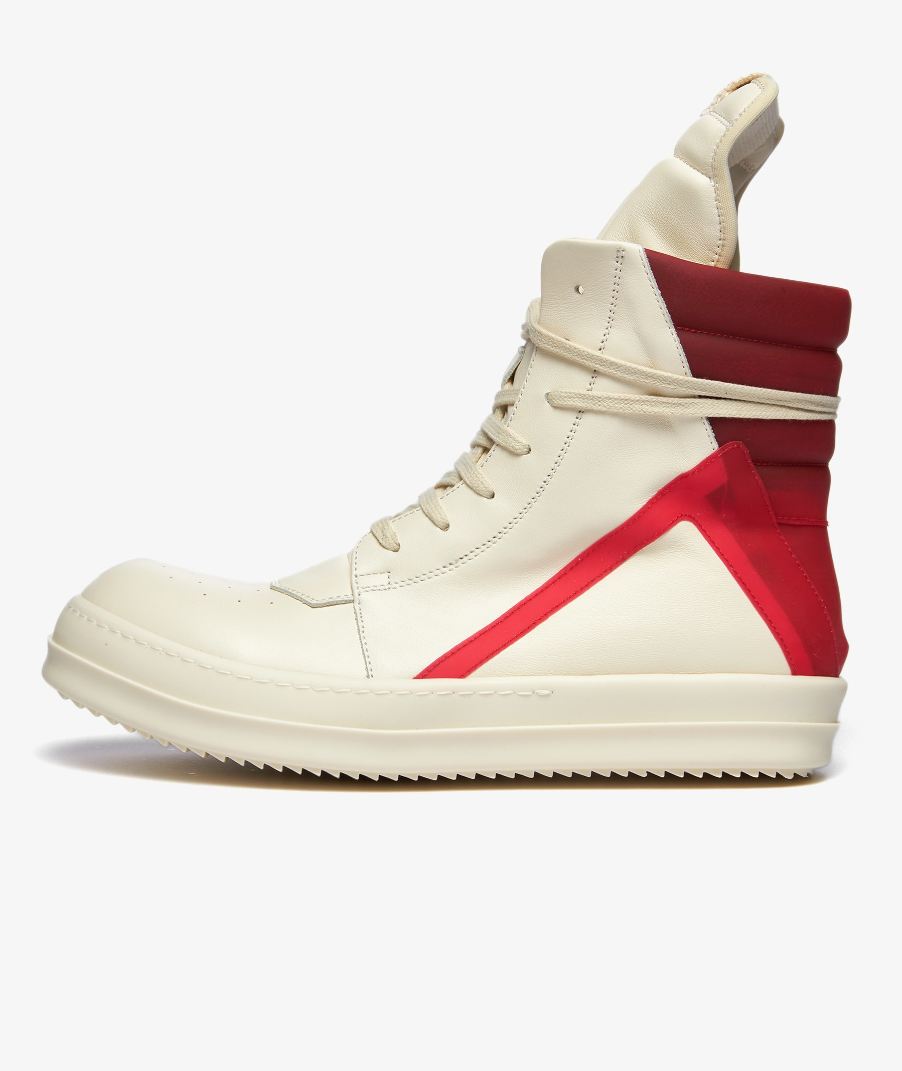 Beige Rick Owens Geobasket Leather Shoes | SVD