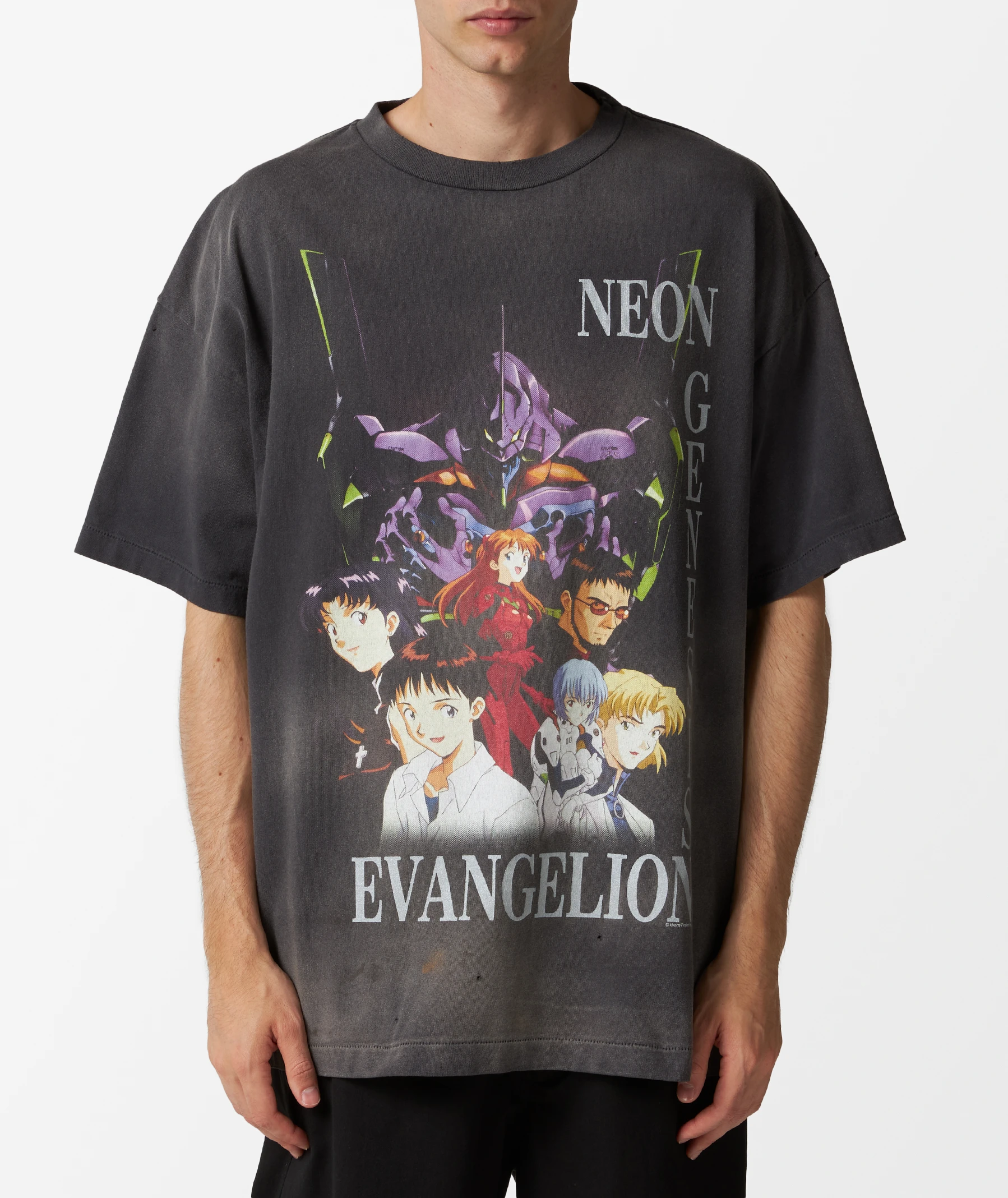 SAINT Mxxxxxx Evangelion Neon Genesis T-Shirt in Gray | SVD USA