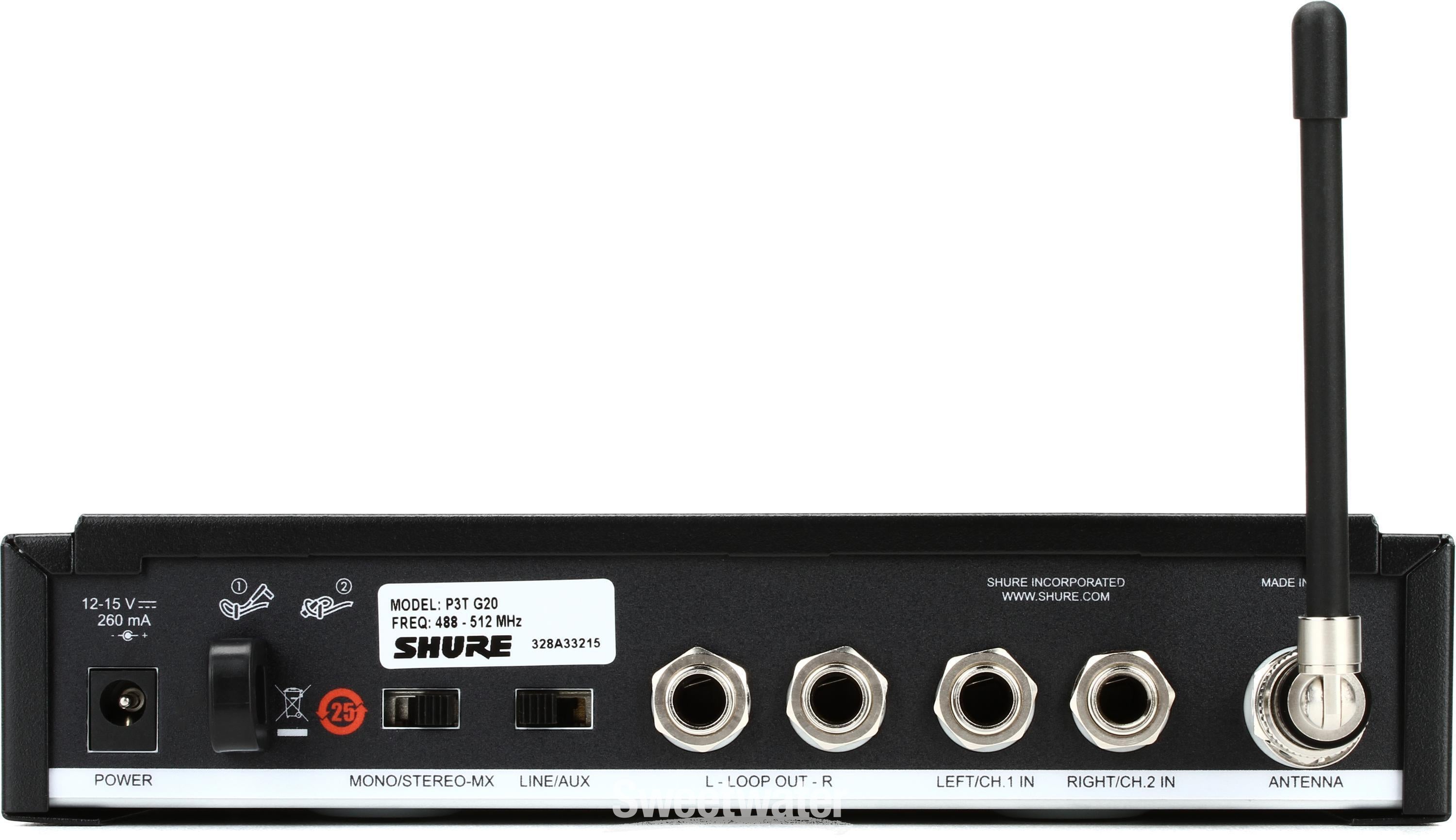 Shure P3T Wireless Monitor Transmitter - G20 Band | Sweetwater