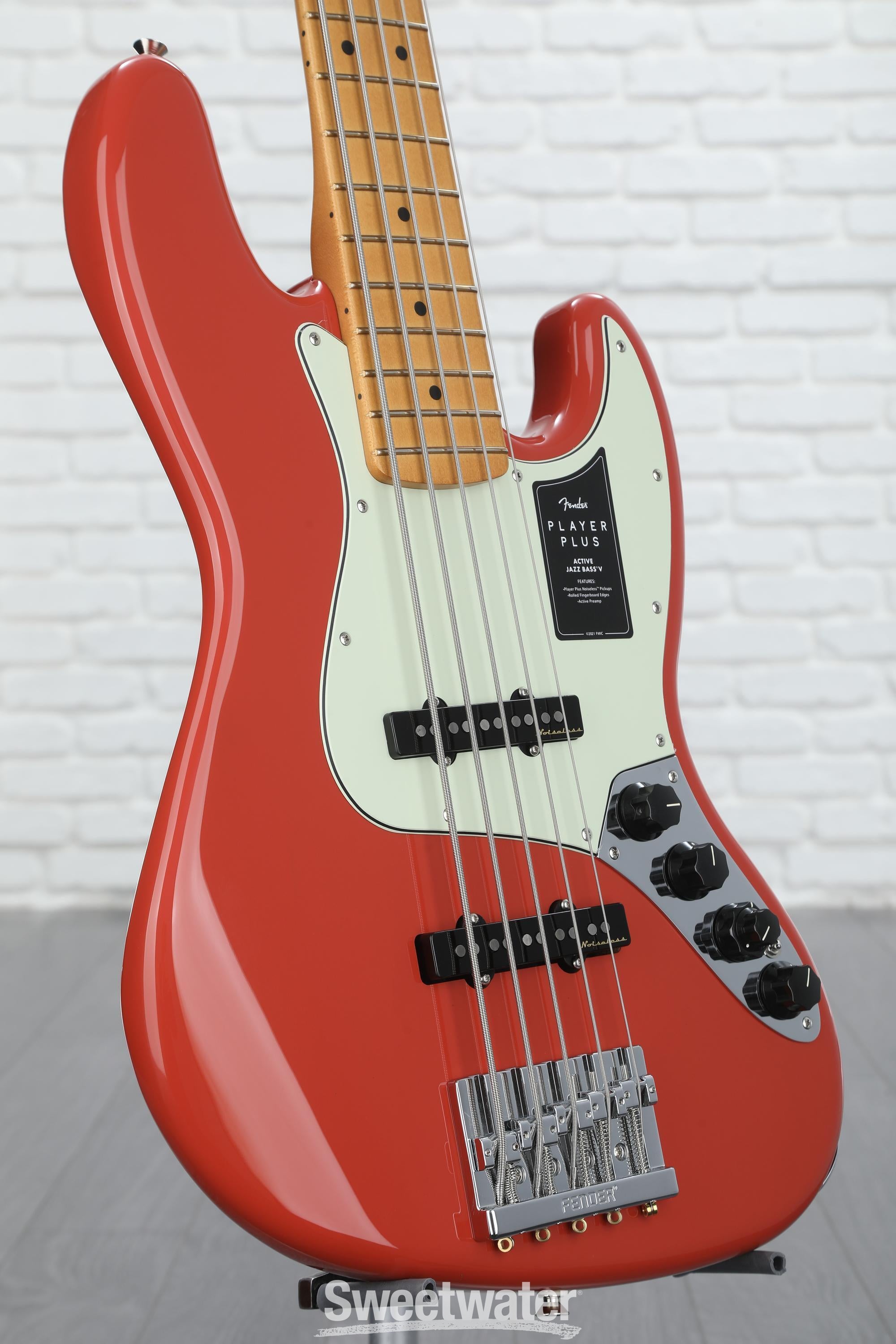 Fender Player Plus Active Jazz Bass V - Fiesta Red with Maple