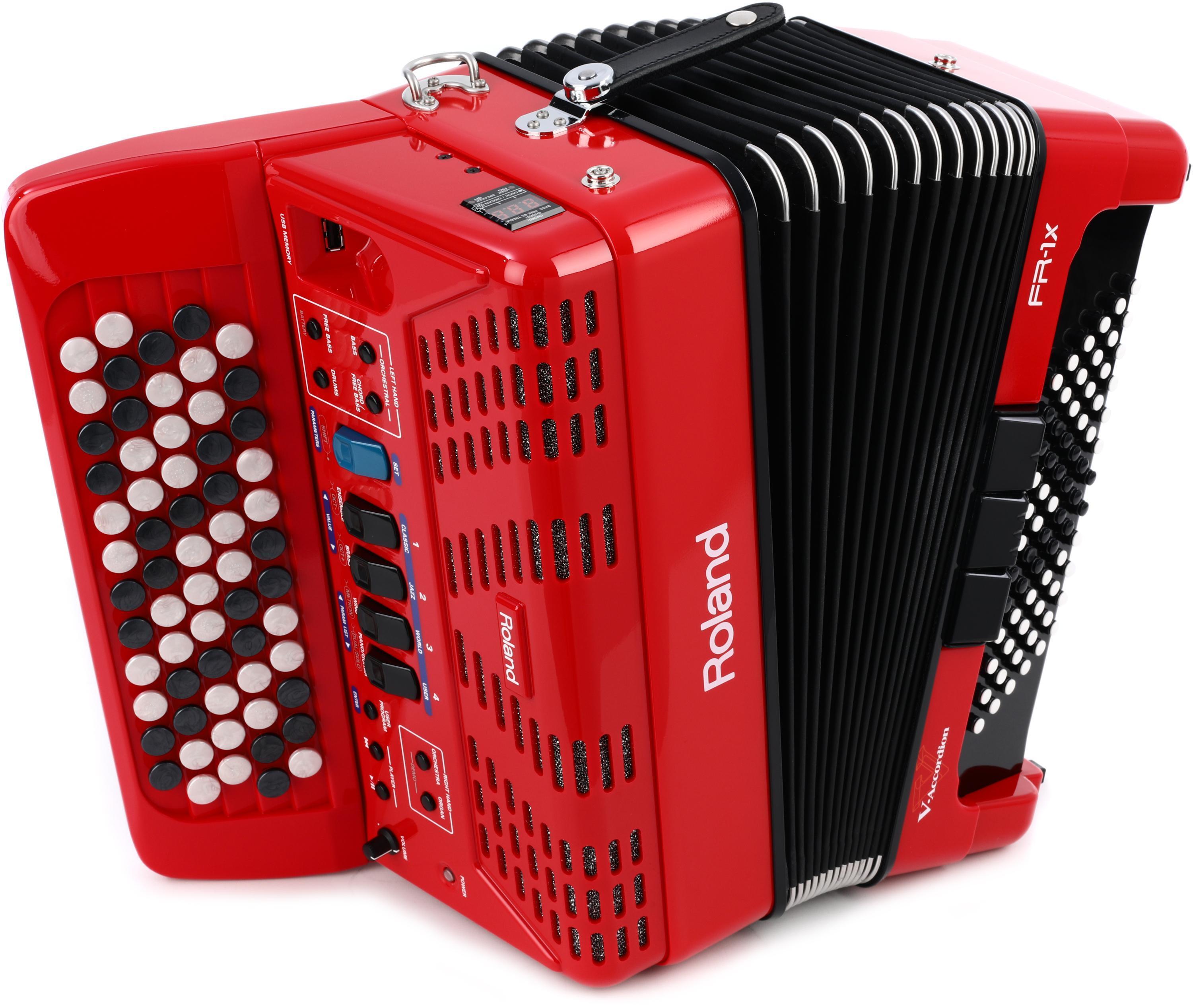 Roland FR-1xb Button-type V-Accordion - Red | Sweetwater