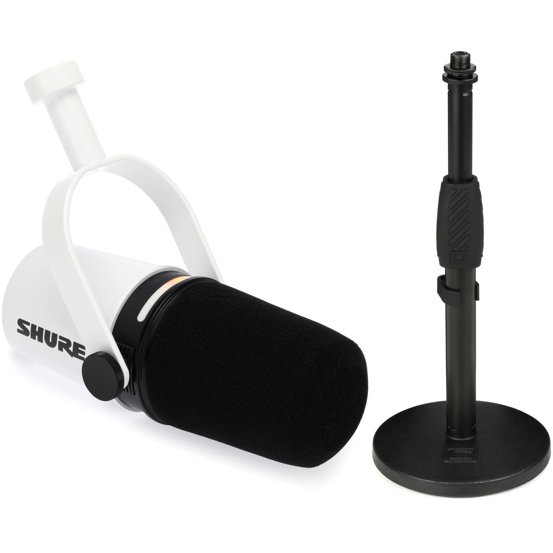 Shure MV7+ Hybrid Podcast Microphone - White | Sweetwater