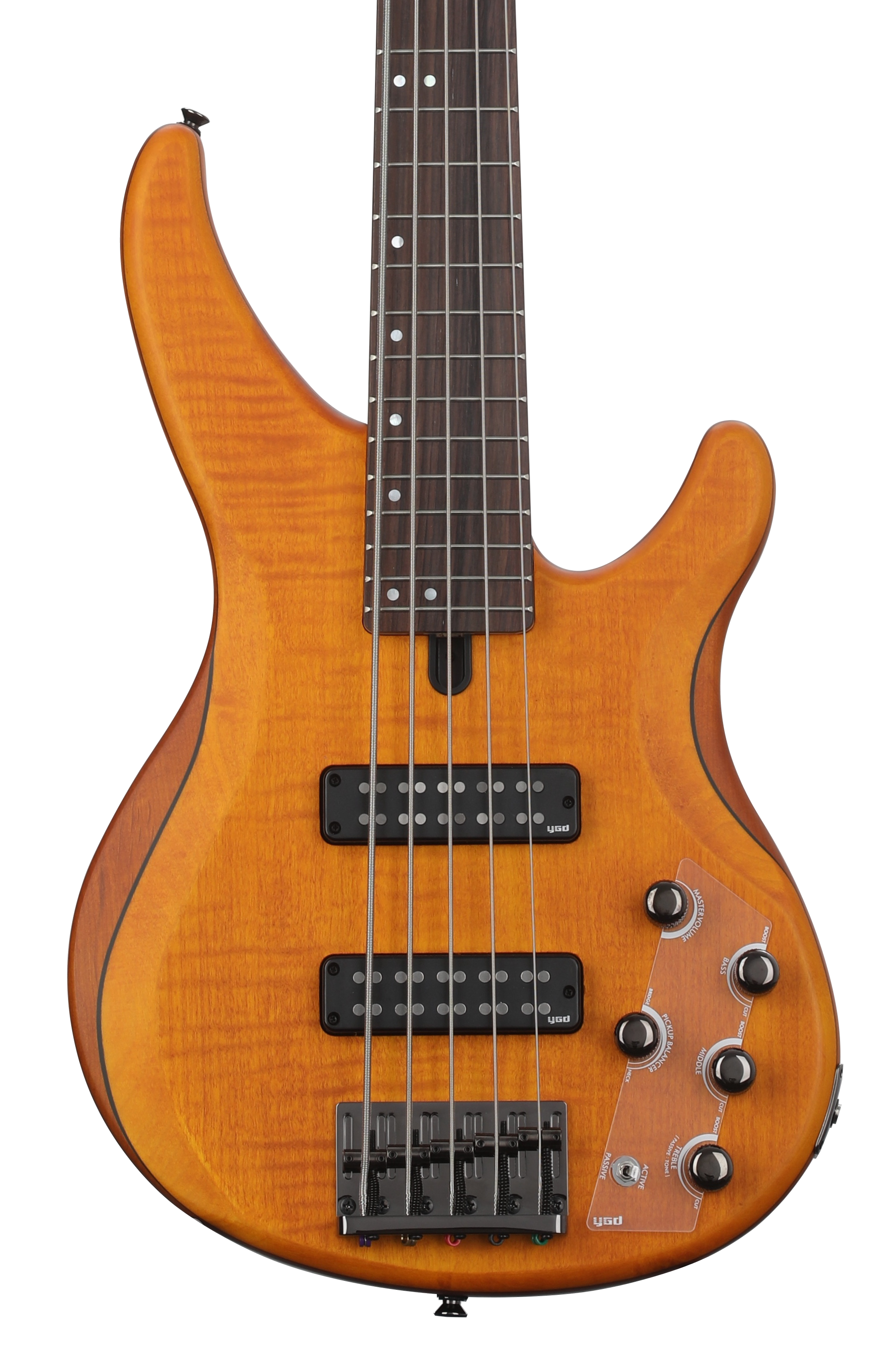 Yamaha TRBX605FM 5-string Bass Guitar - Matte Amber | Sweetwater