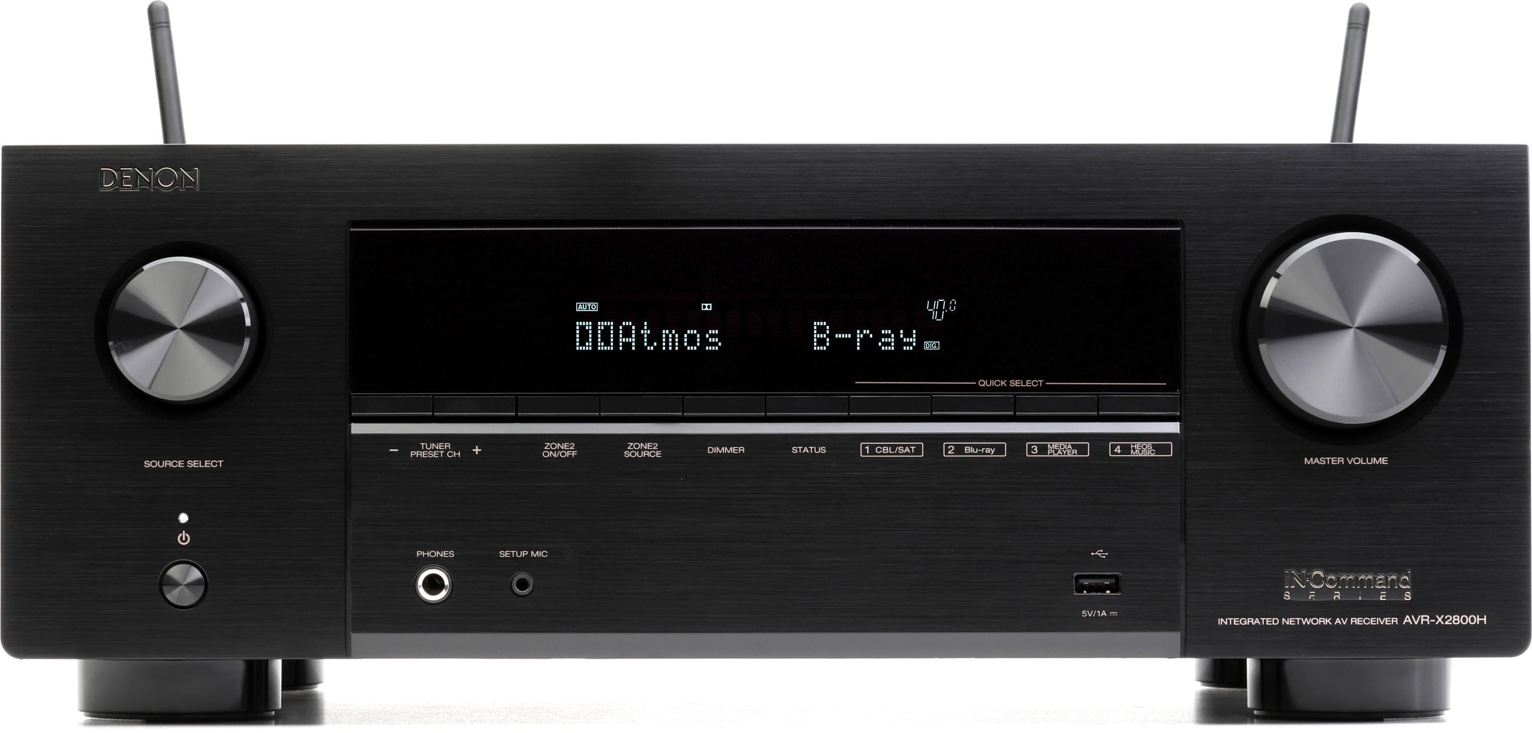 Denon AVR-X2800H 95-watt, 7.2-channel 8K A/V Receiver | Sweetwater