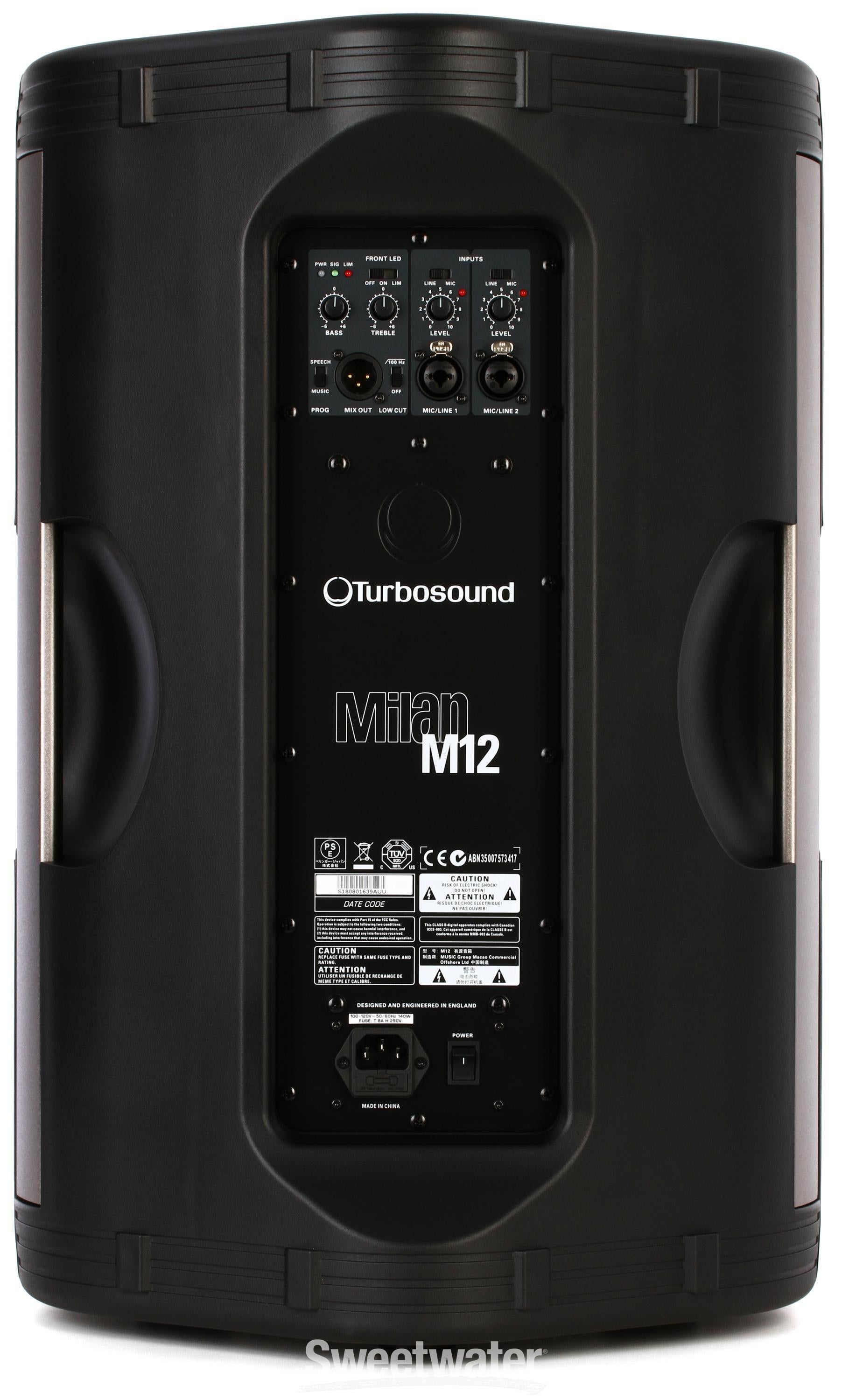 Turbosound Milan M12 1100W 12 inch Powered Speaker | Sweetwater