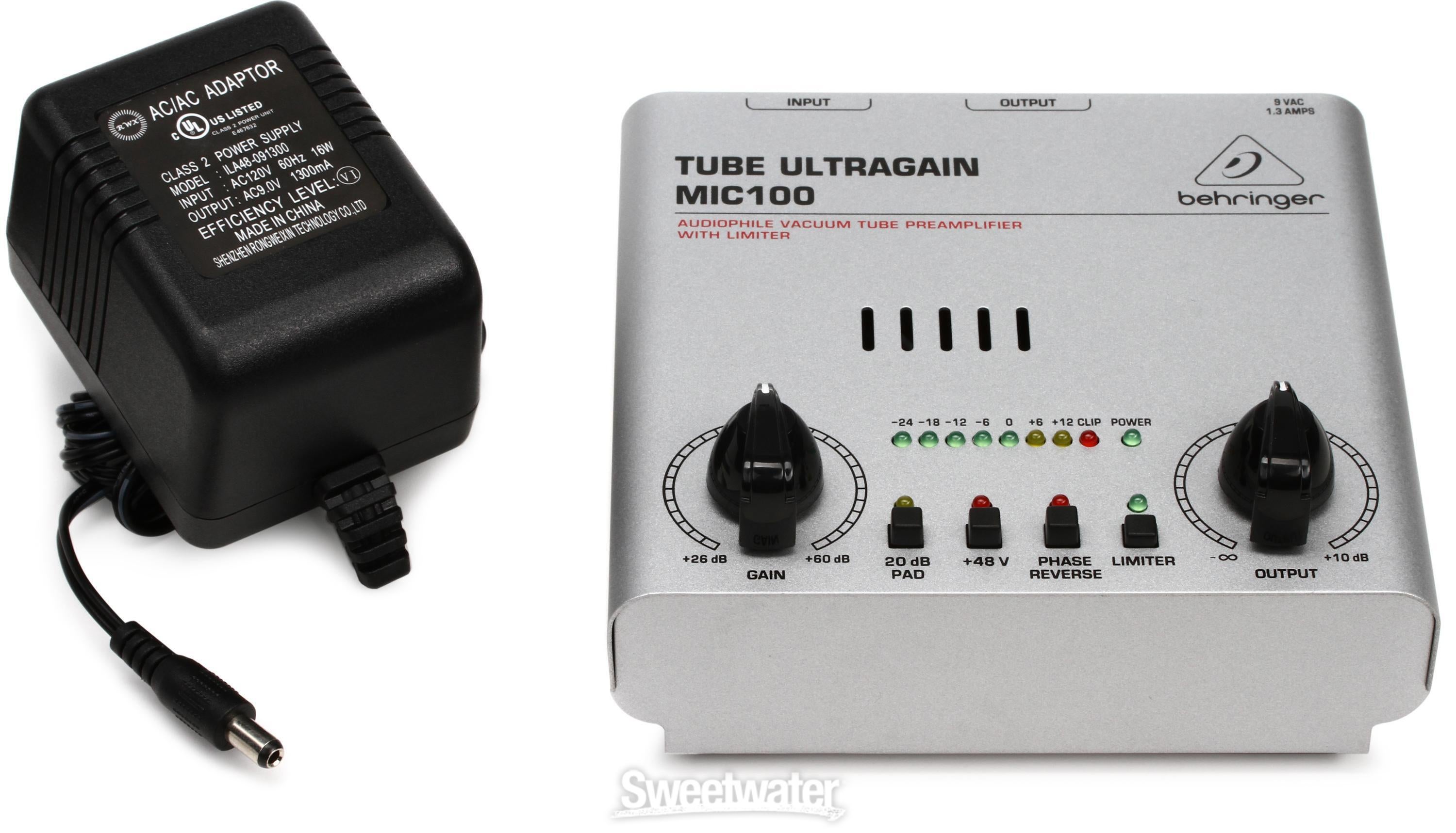 Behringer Tube Ultragain MIC100 Microphone Preamp | Sweetwater