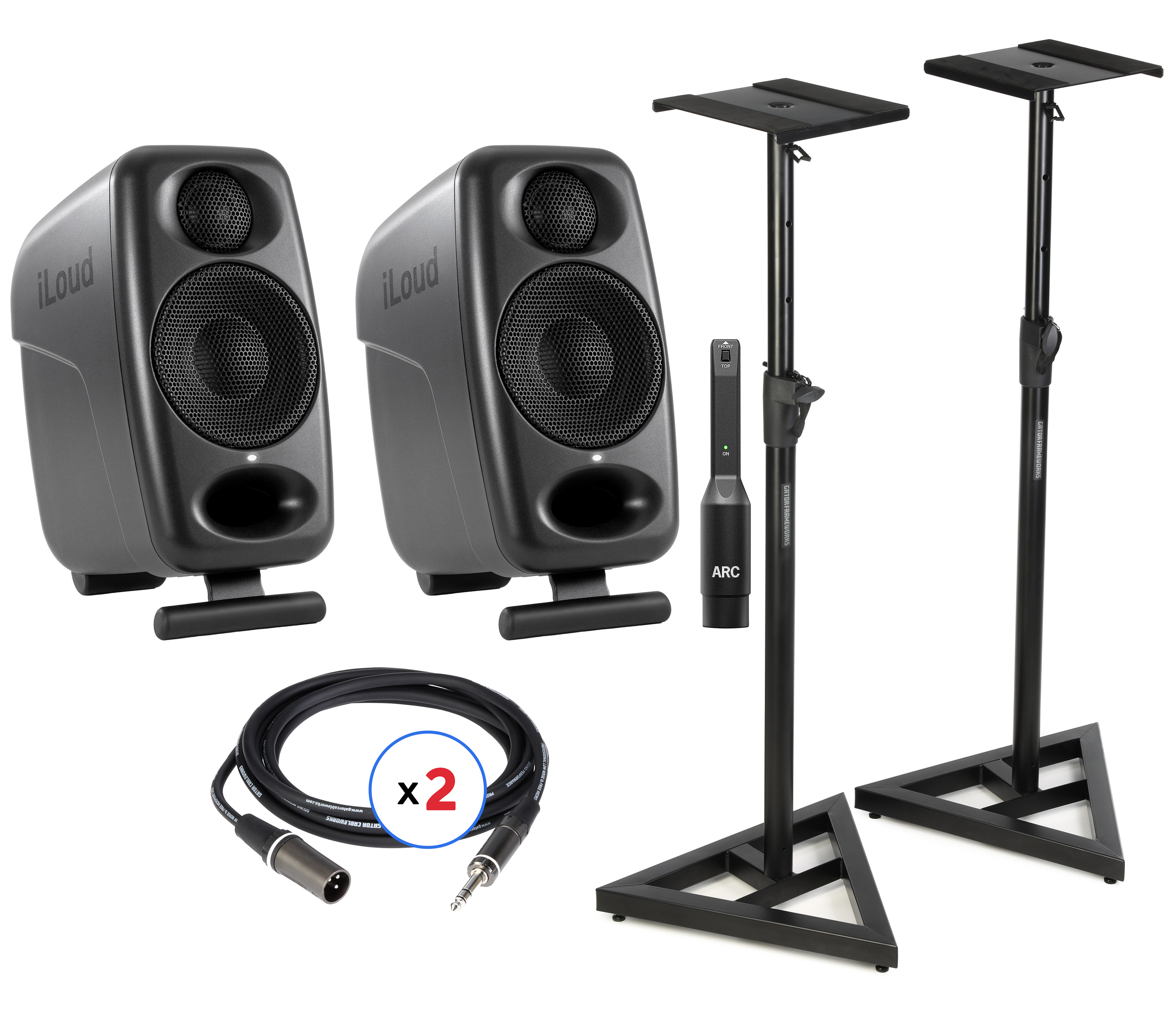 IK Multimedia iLoud Micro Monitor Pro Pair with Stands and Cables