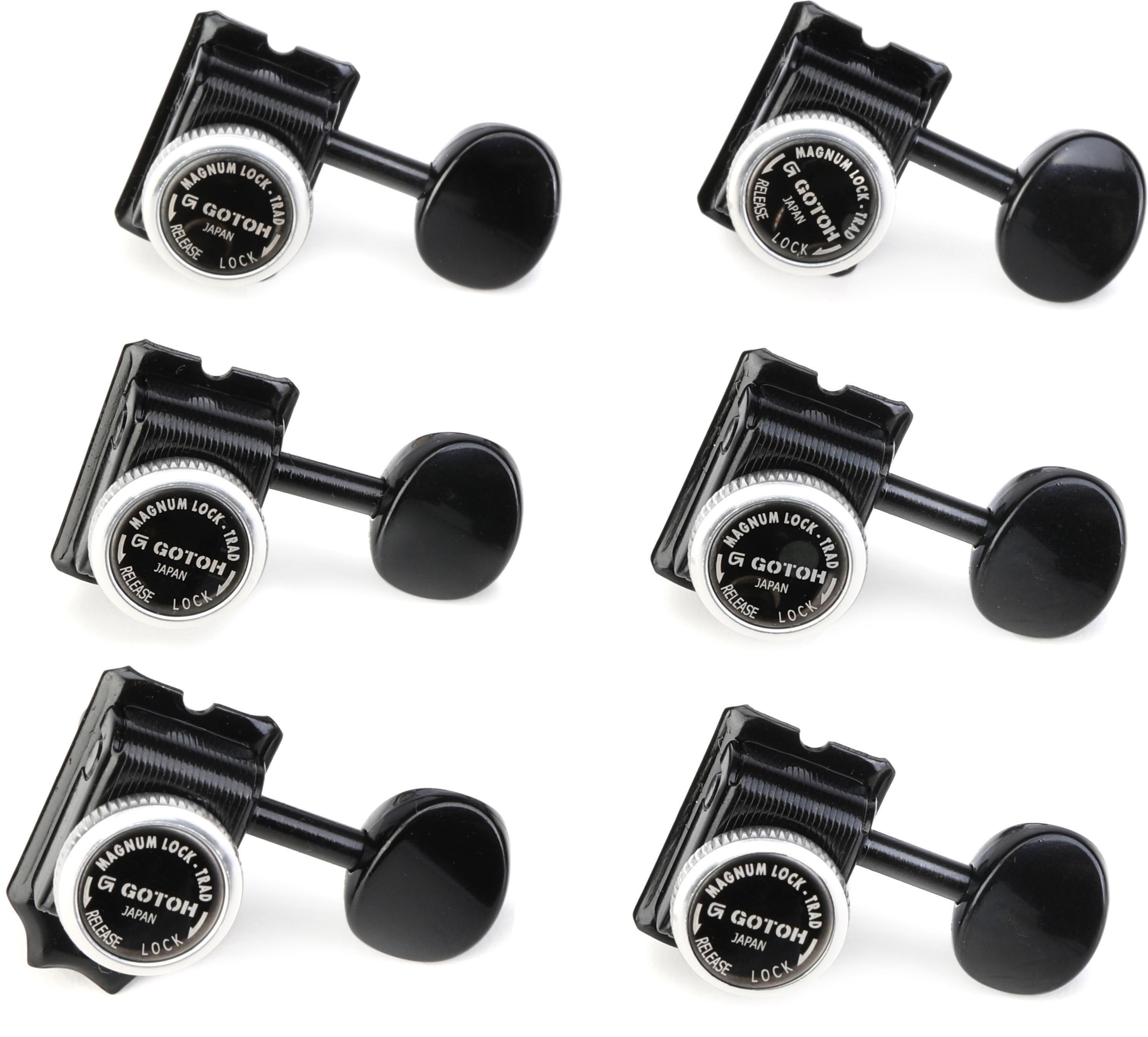 Gotoh SD91-05M MG-T Locking Tuners - 6 In-line Right-handed, Black
