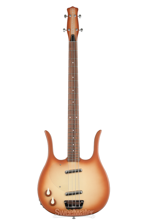 Danelectro Longhorn, Left-handed Bass Guitar - Copper Burst