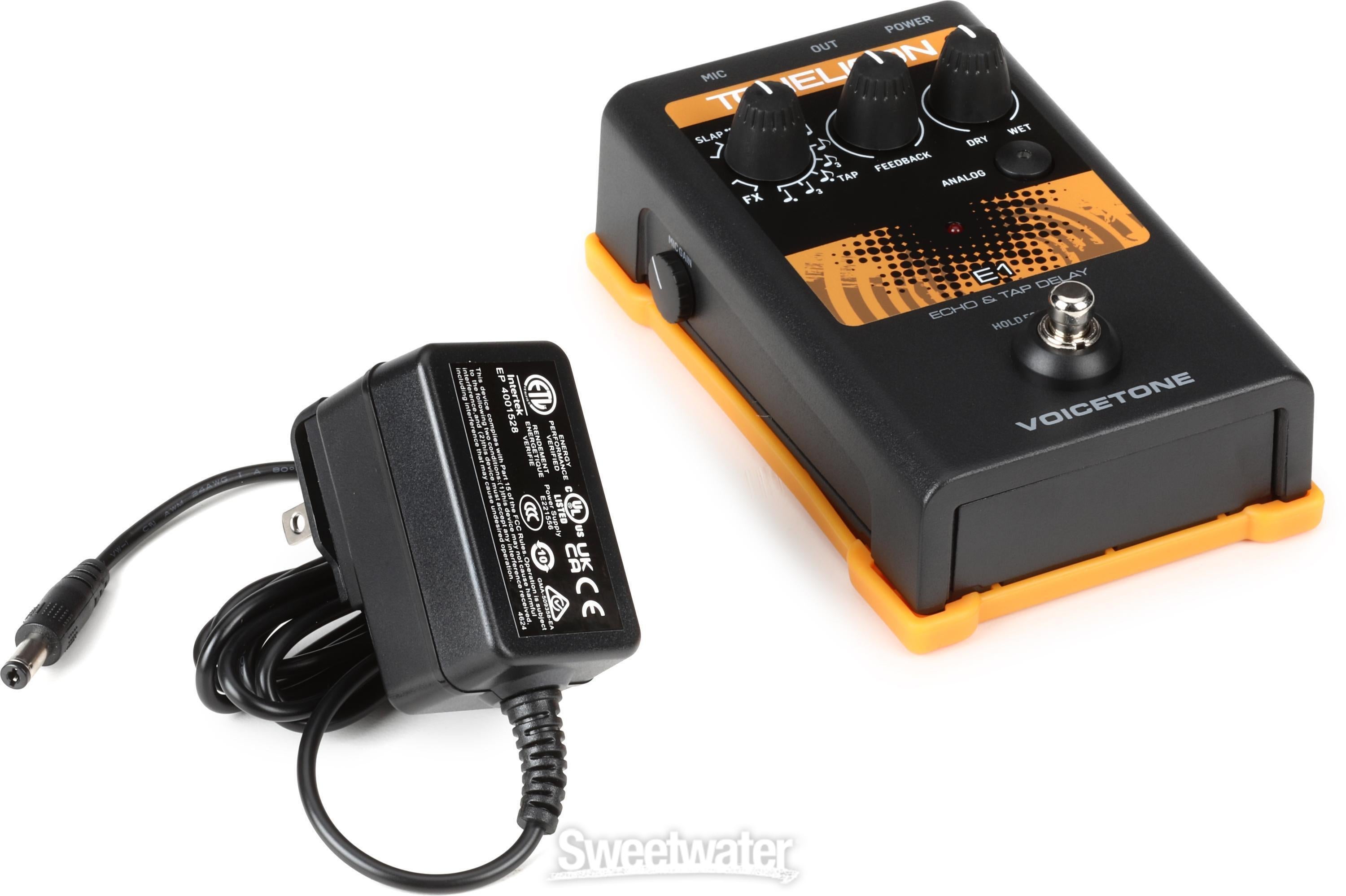 TC-Helicon VoiceTone E1 Vocal Echo and Delay Pedal | Sweetwater