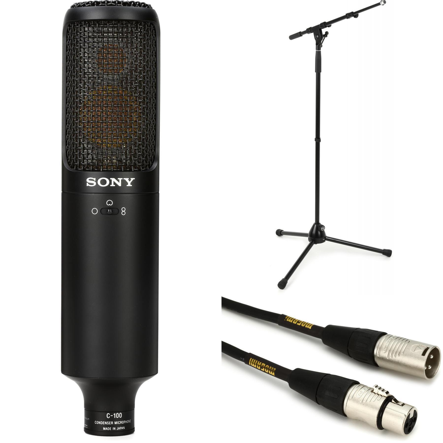 Sony C-100 Two-way Condenser Microphone with Stand and Cable