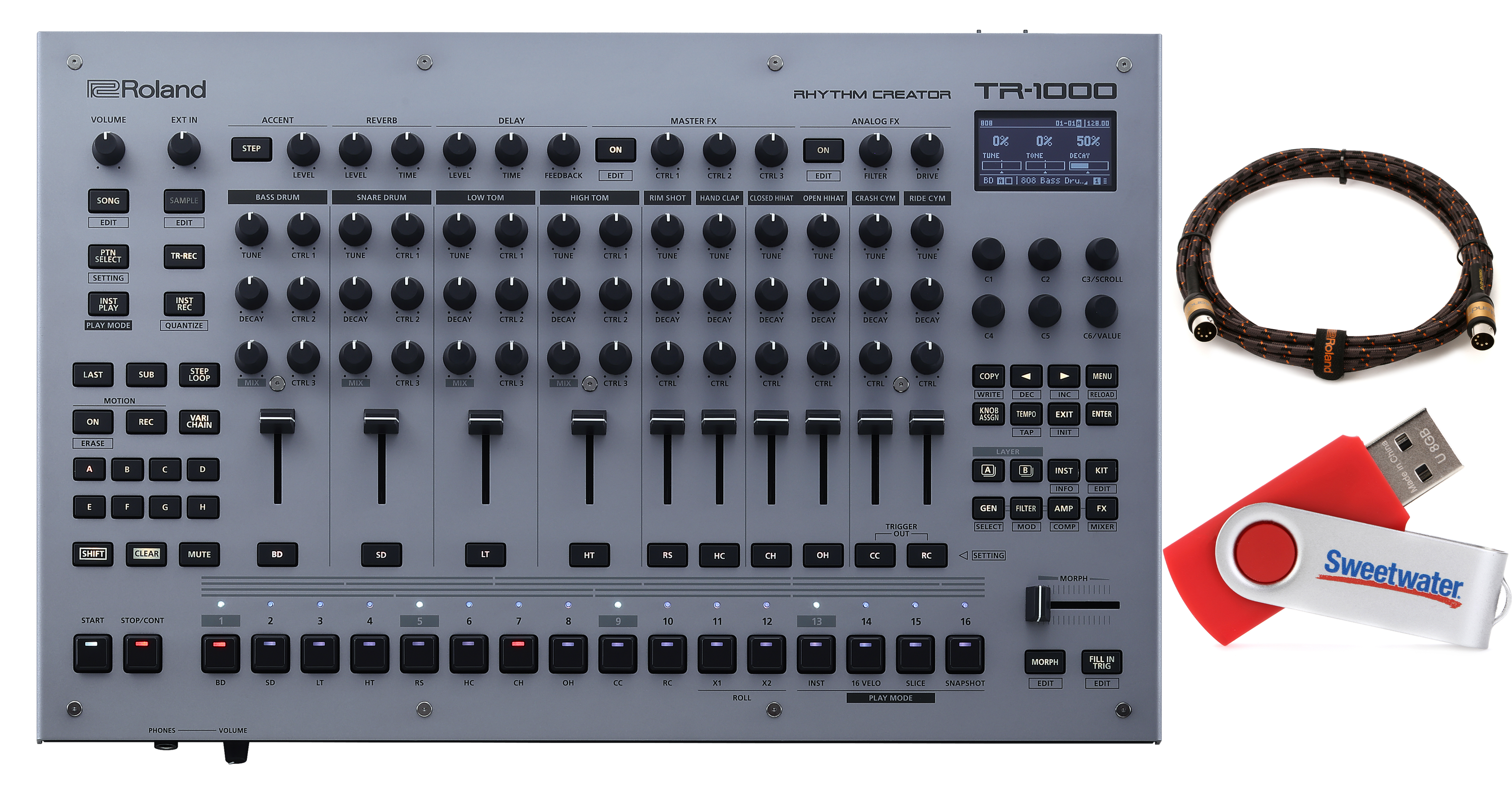 Roland TR-1000 Rhythm Creator with MIDI Cable and USB Drive