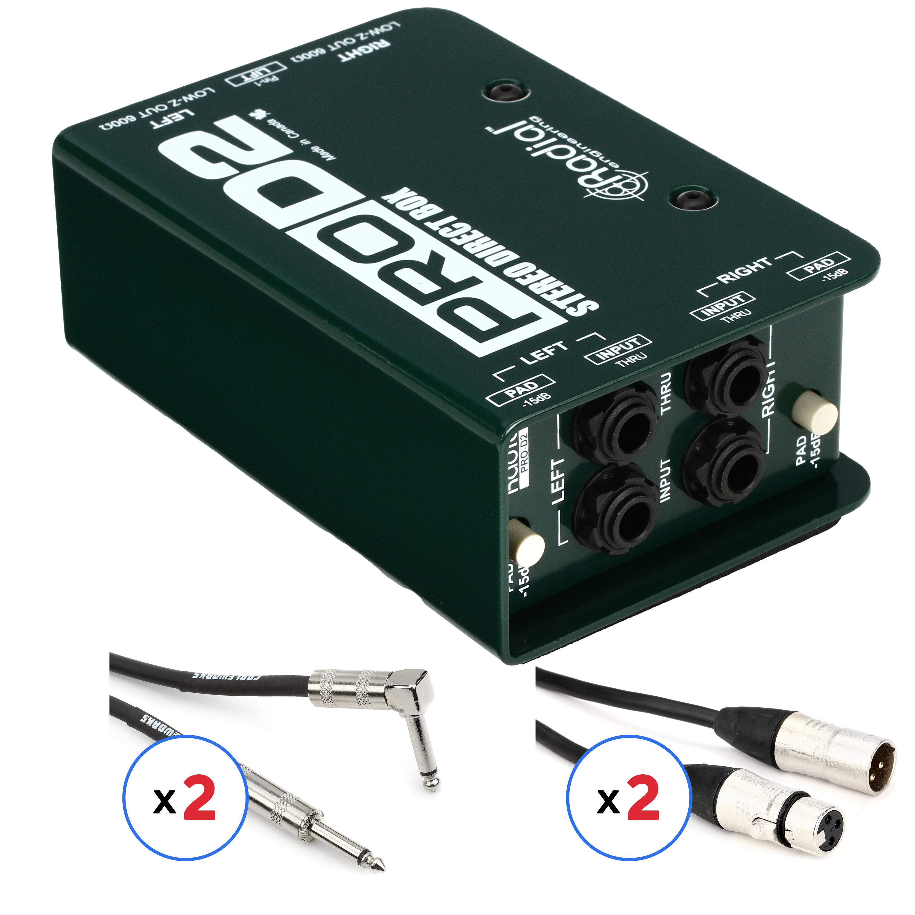 Radial ProD2 2-channel Passive Instrument Direct Box | Sweetwater