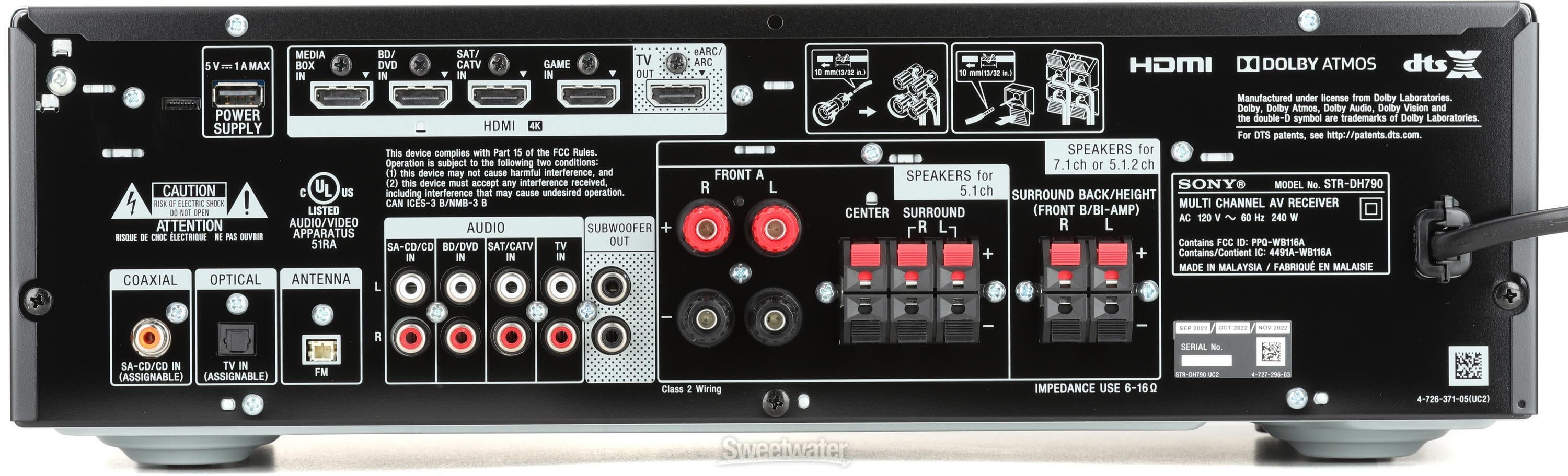 Sony STR-DH790 7.2-channel 4K A/V Receiver | Sweetwater