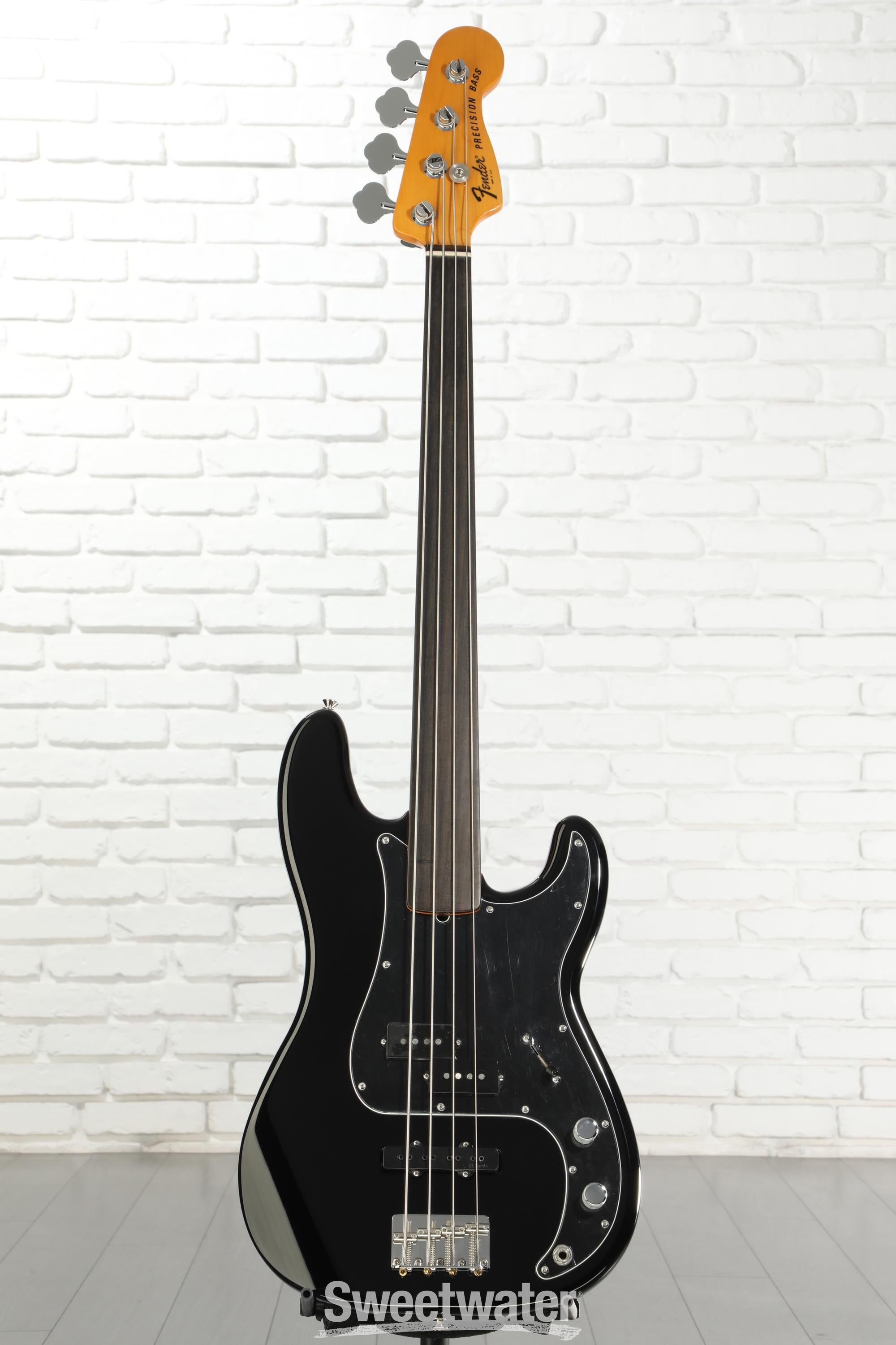 Fender Tony Franklin Fretless Precision Bass - Black | Sweetwater