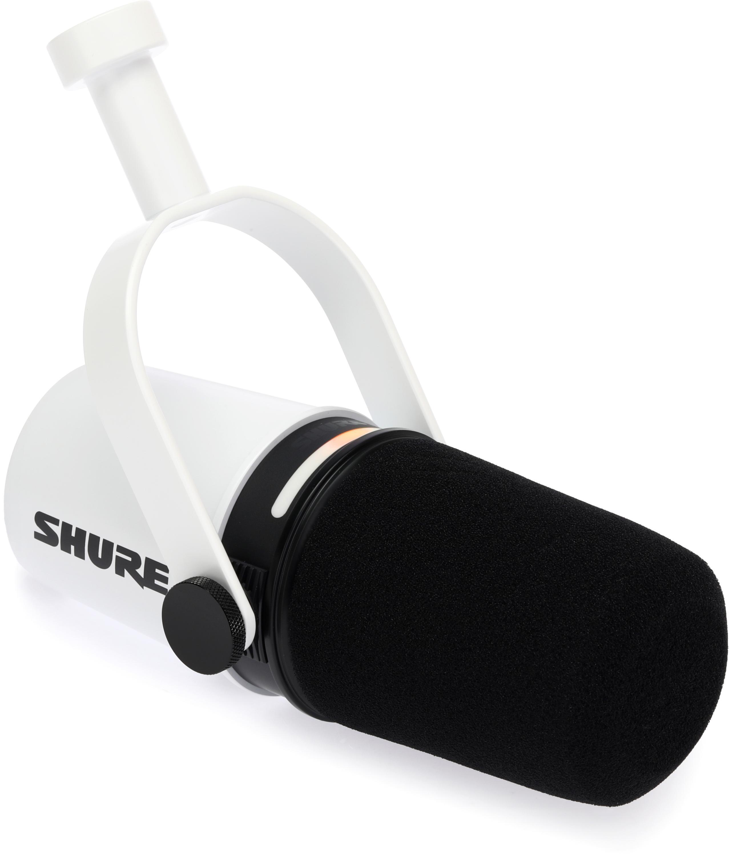 Shure MV7+ Hybrid Podcast Microphone - White | Sweetwater