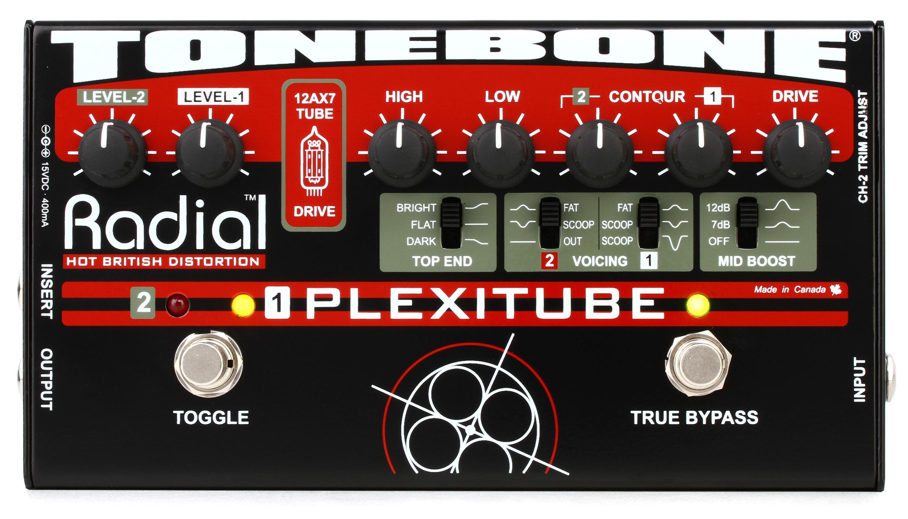 Radial Tonebone Plexitube 2-channel Tube Distortion Pedal | Sweetwater