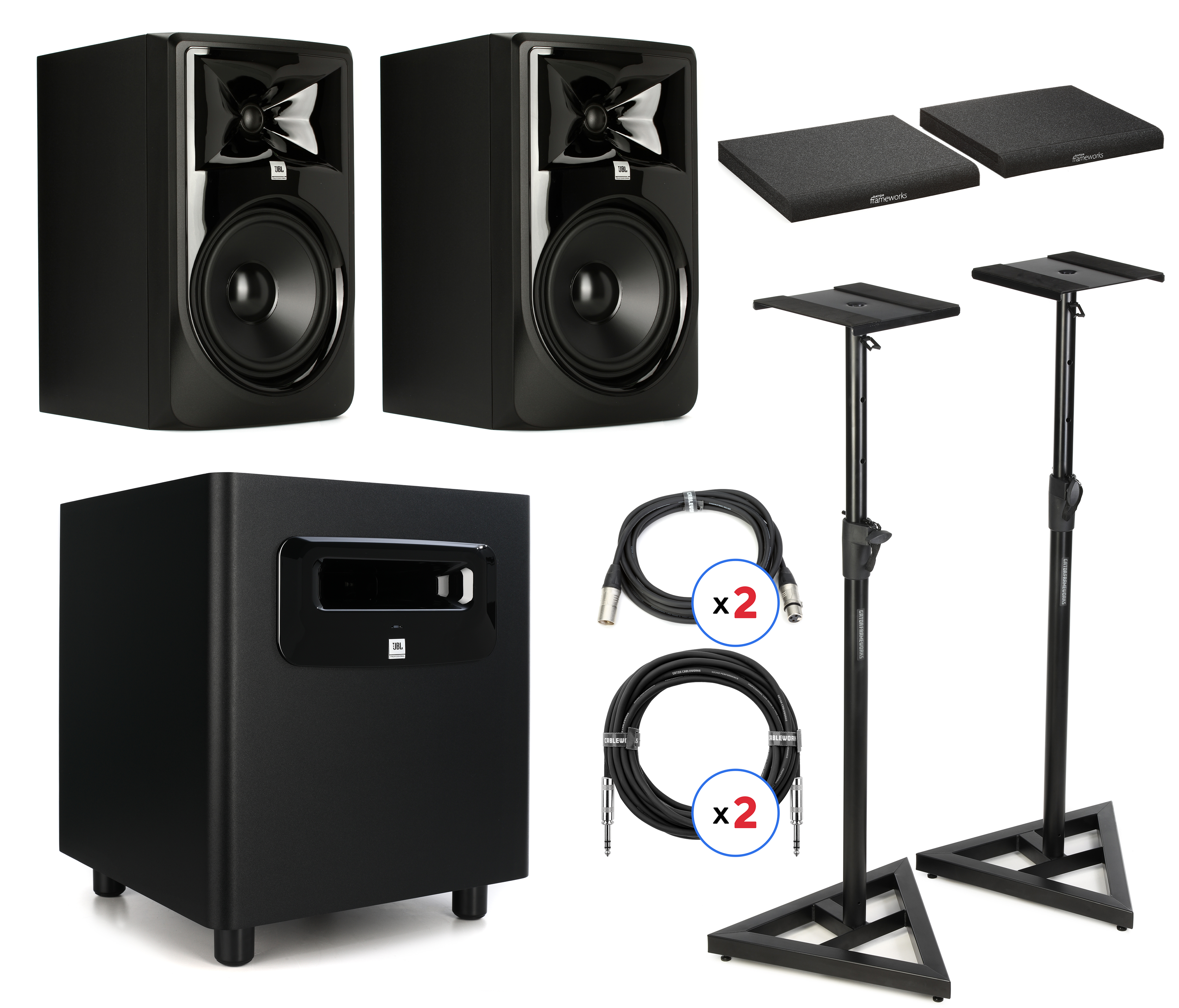 JBL 308P MkII 8-inch Powered Studio Monitor Studio Bundle | Sweetwater