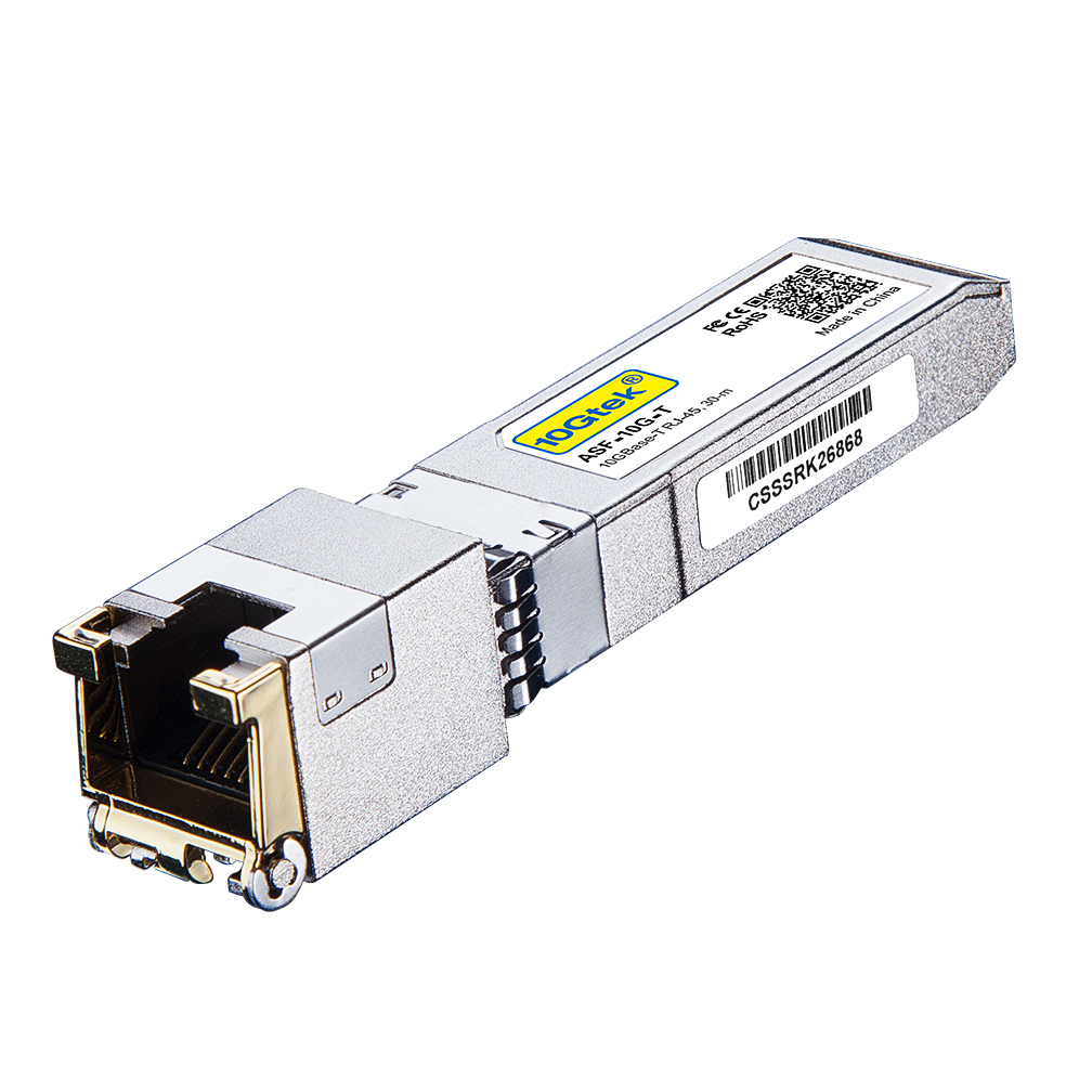 10GBase-T 10G SFP+ DOM 80m Copper RJ-45 CAT.6a/CAT.7 Transceiver