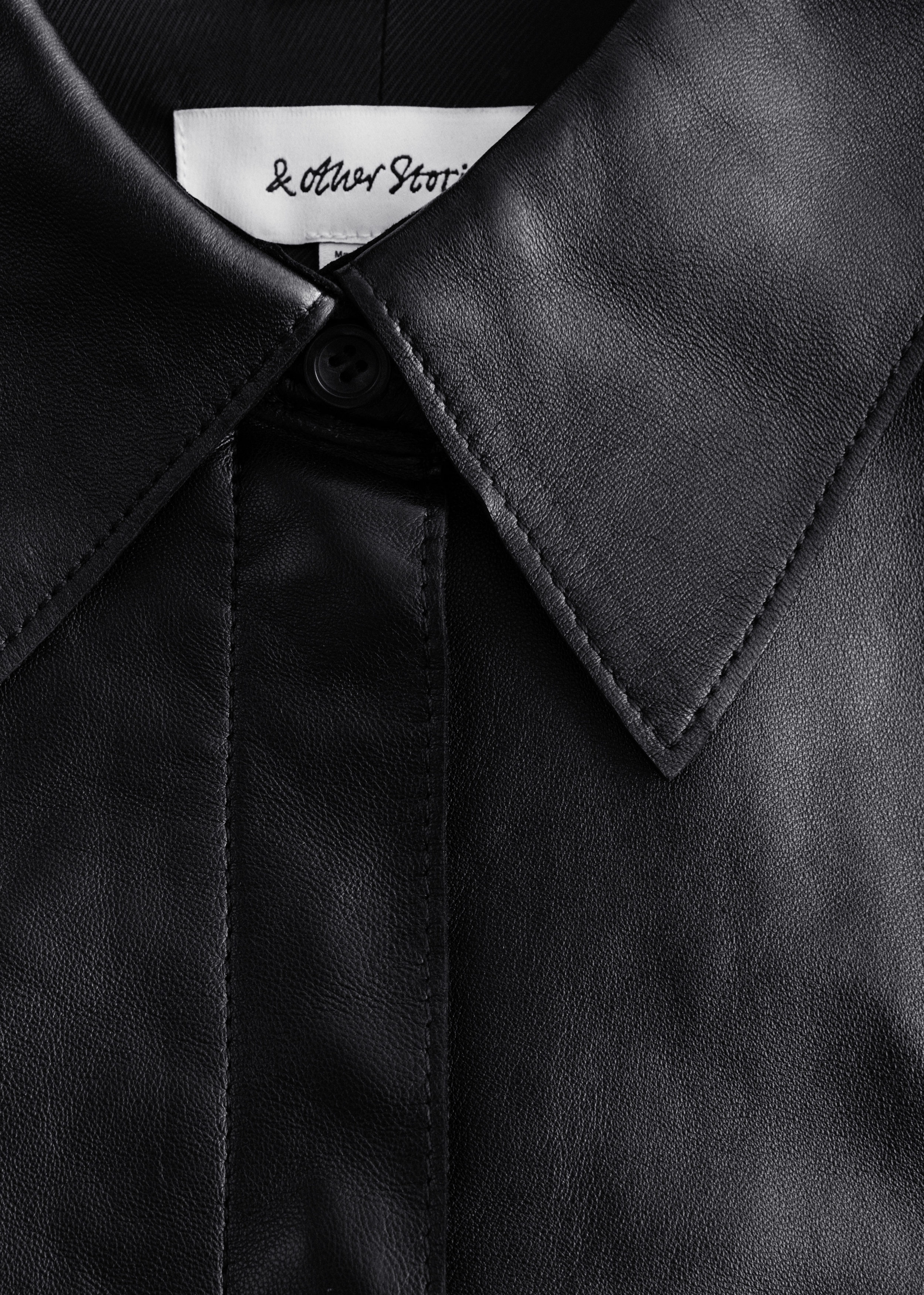 Oversized Leather Shirt - Black - Shirts - & Other Stories BE