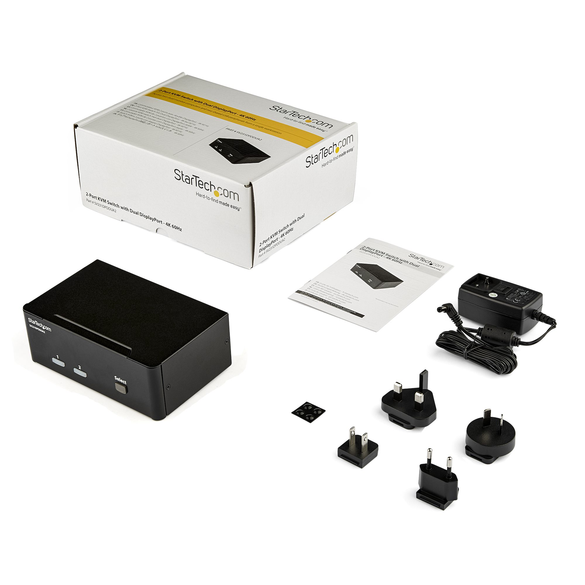 2-Port DisplayPort Dual-Monitor KVM Switch - 4K 60Hz - TAA