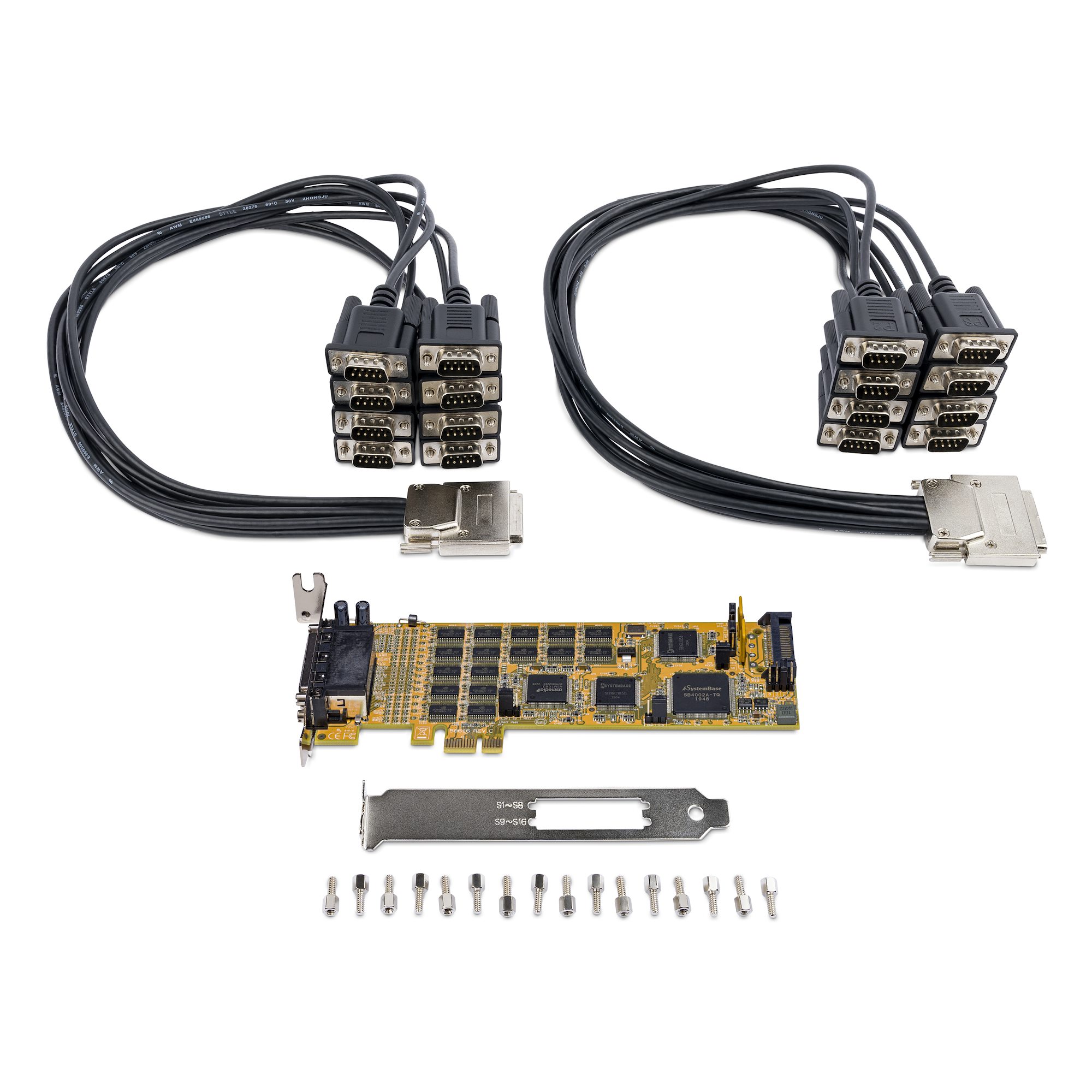 16-Port Low-Profile Serial Card - RS232 - PCI Express - TAA