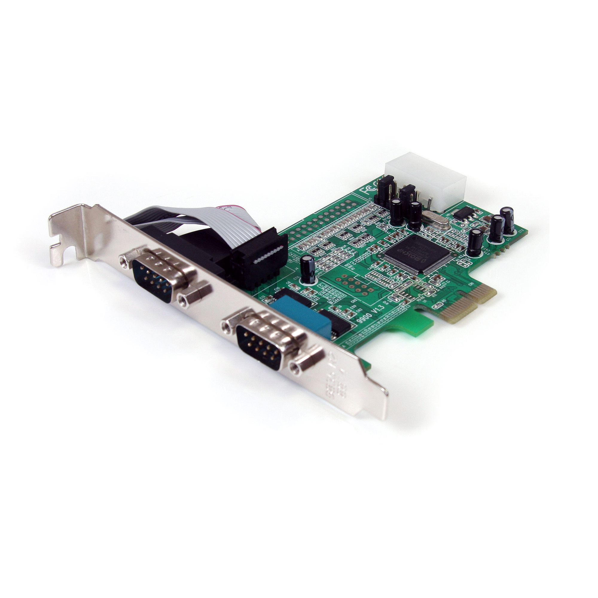 2-Port PCI Express RS232 Serial Adapter Card, 16550 UART, PCIe to