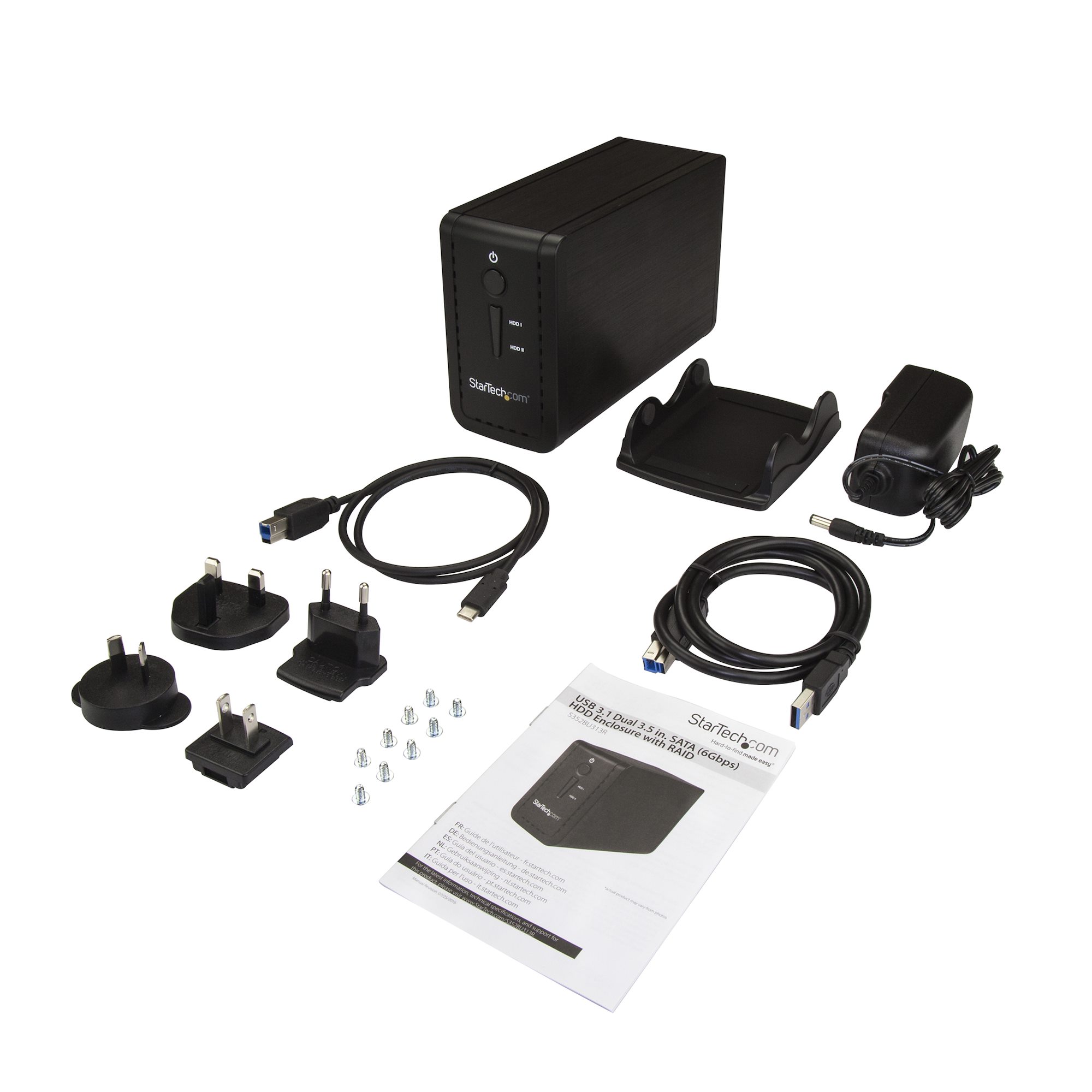 2x 3.5インチSATA SSD/HDDドライブ外付けRAIDケース USB-C/USB-A接続に対応