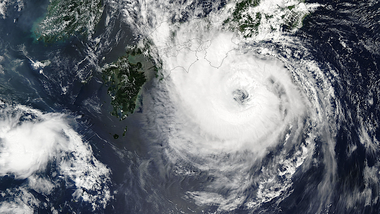 Orbital View As Typhoon Lan Strikes Japan - SpaceRef