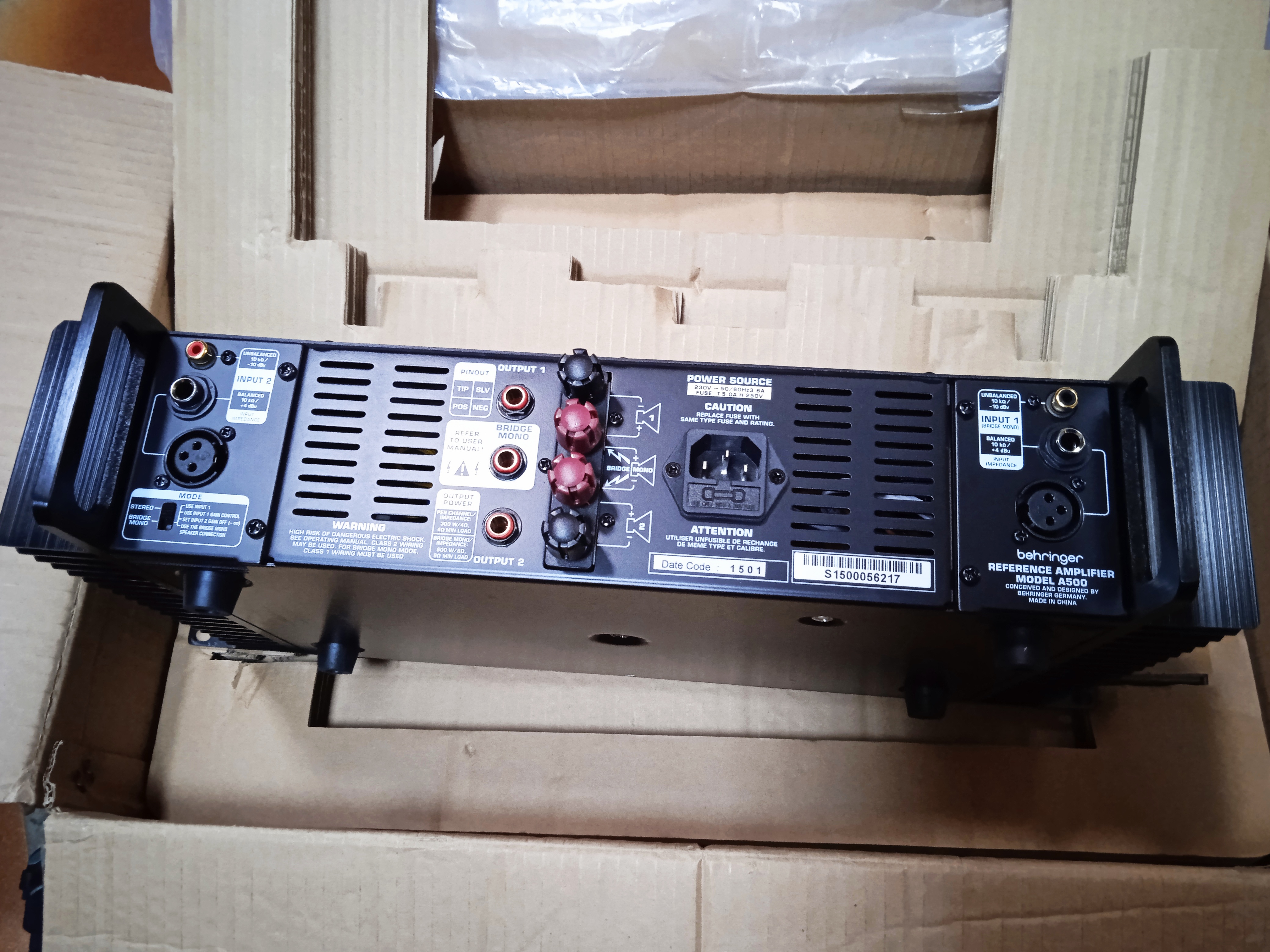 Reference Amplifier A500 - Behringer Reference Amplifier A500