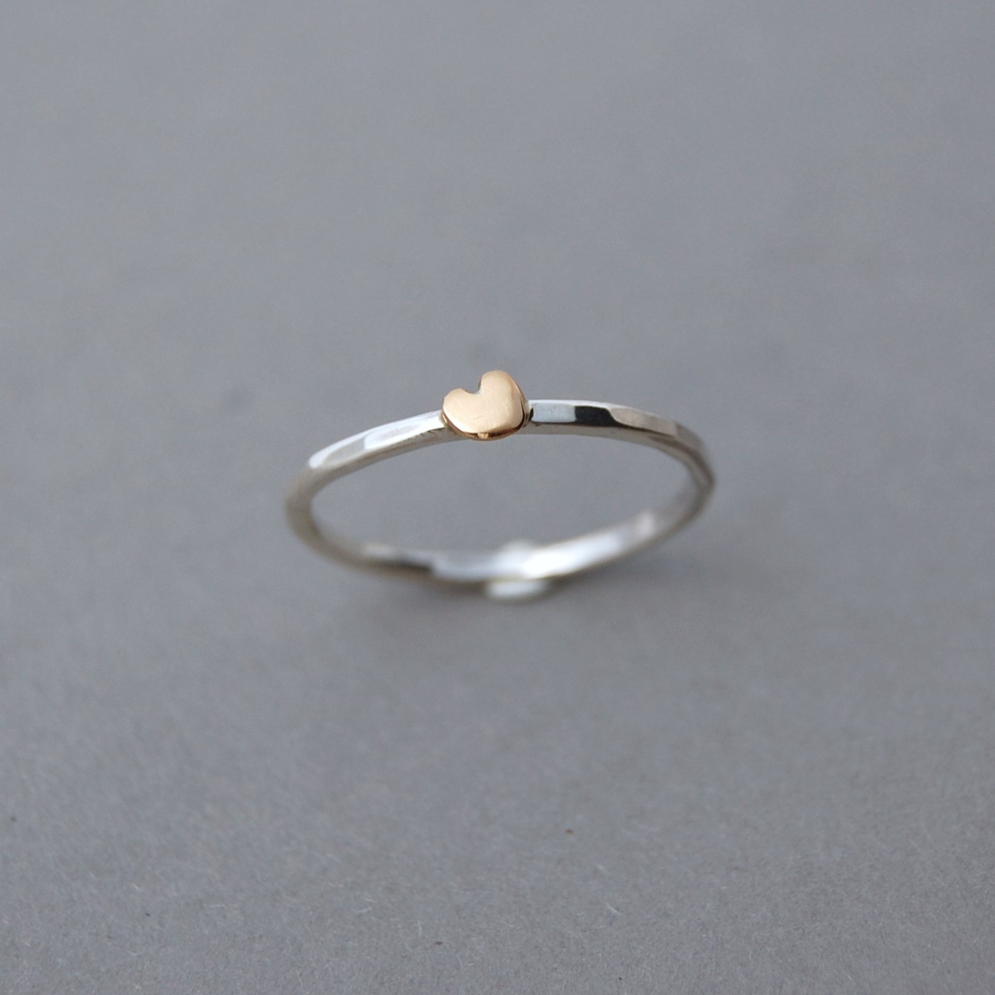 SV925×K18 シルバーと18金 ハート クラフト リング - Megumi Nishikawa