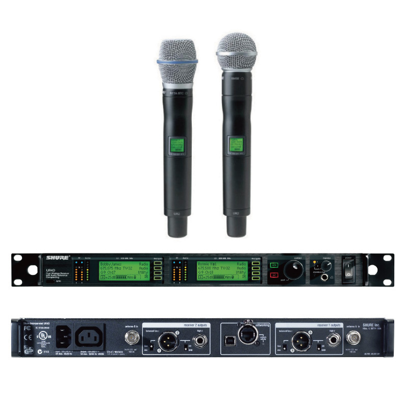 SHURE UR4D-ABJ ＆【BETA87C or SM58-JBX】 ワイヤレスマイクセット