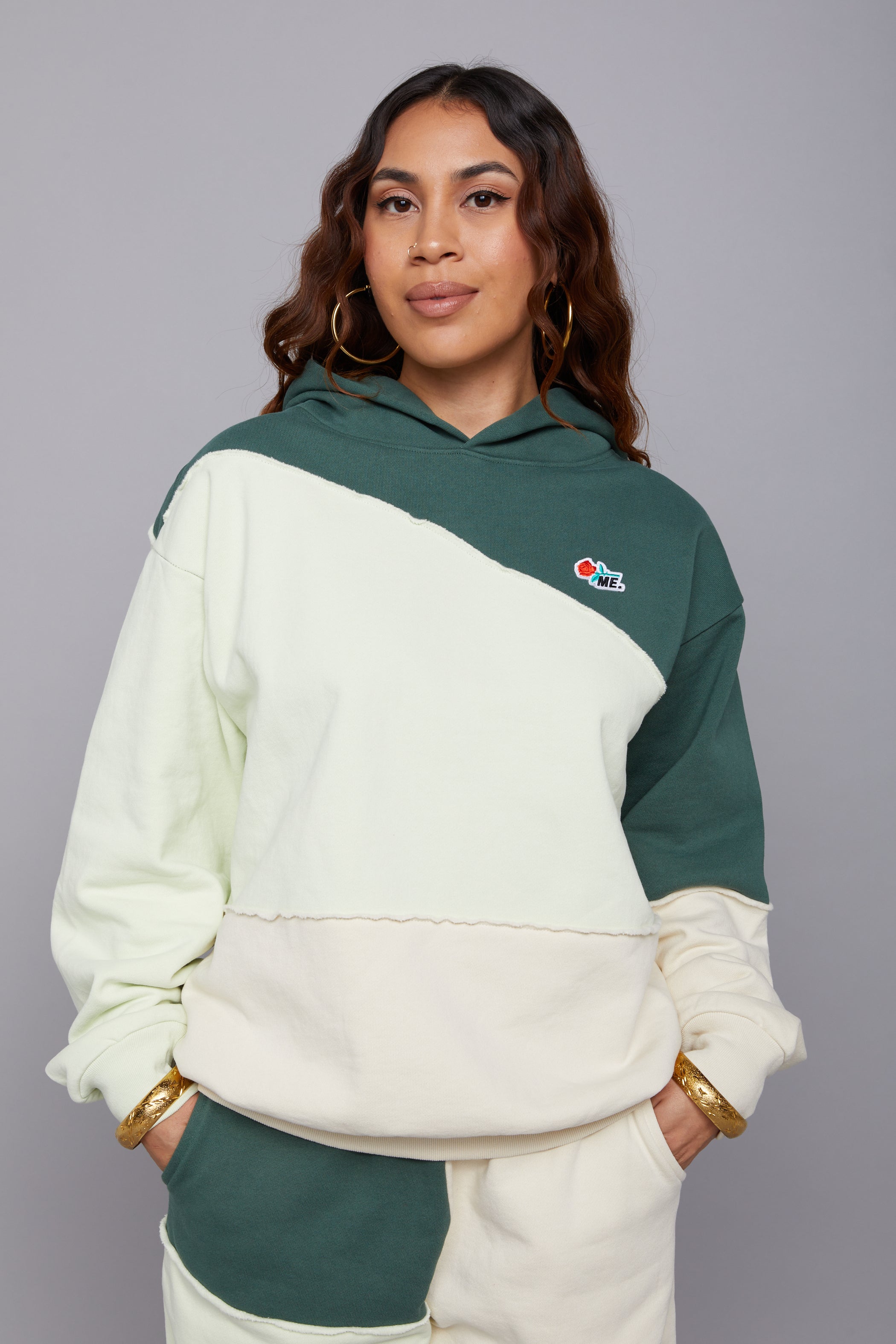 ME. Patchwork Hoodie Moss – Melody Ehsani