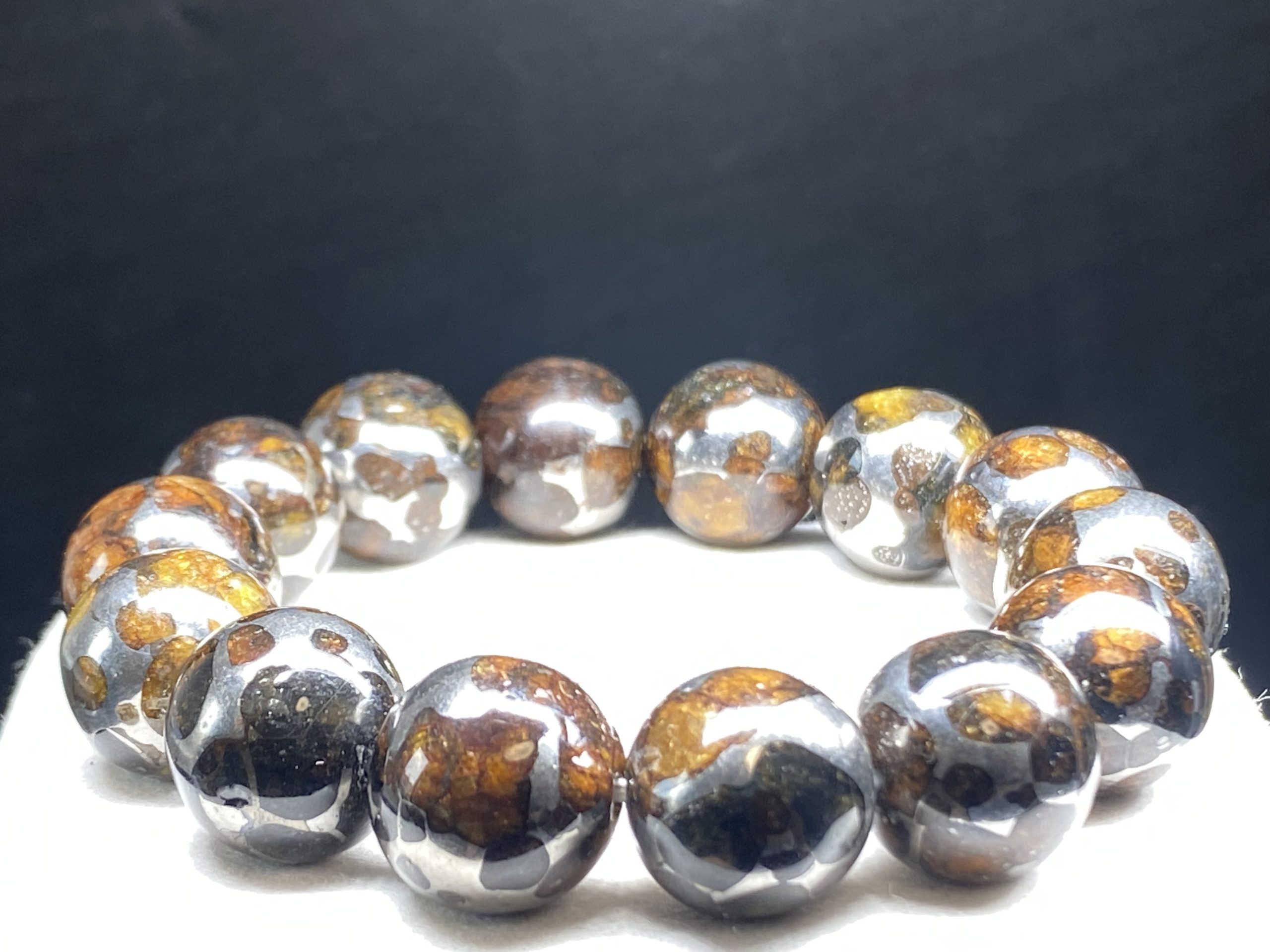 鑑別書】メテオライトジャパン パラサイト隕石 ブレスレット 113.5g