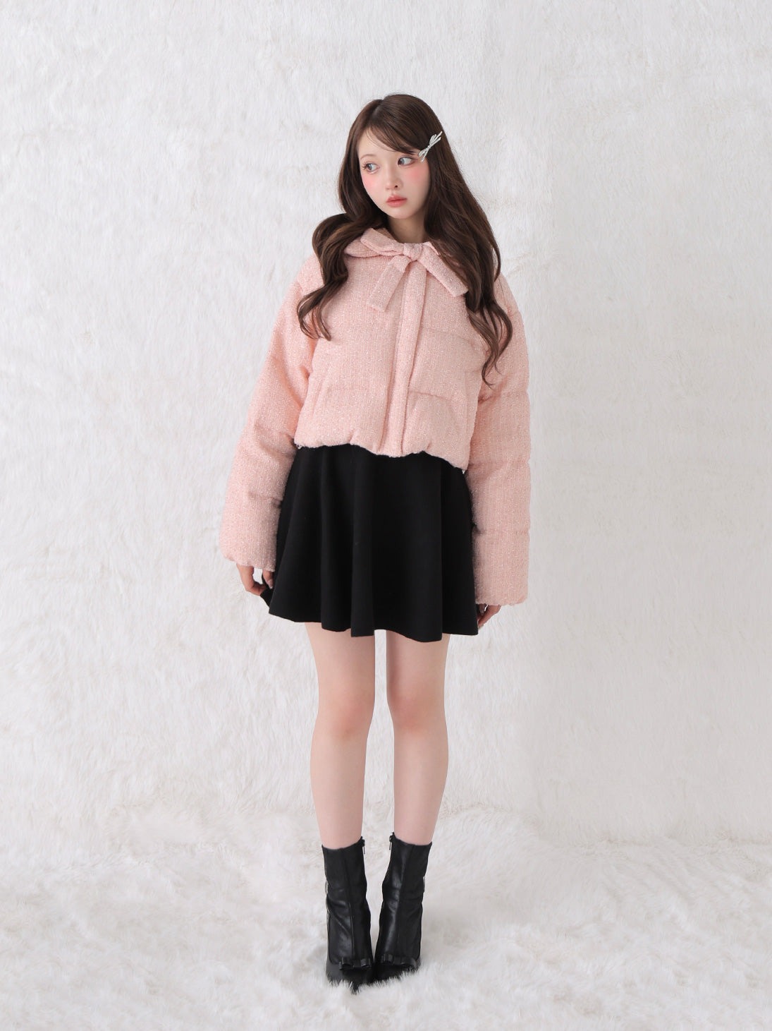 SALE】Ribbon tweed short down jacket (eme10458) – M me eme