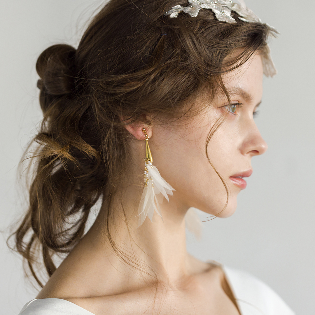 ハニーフラット様 イエローシェル×マザーオブパール フラワー