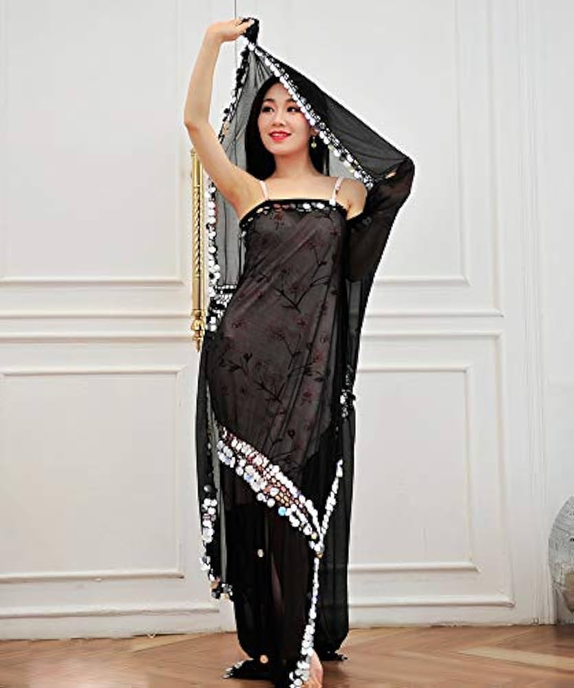 Amazon.co.jp: (シルバー)ベリーダンス ミラーヤベール マルチカラー