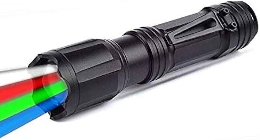 Amazon.co.jp: LED 懐中電灯 超高輝度 赤、緑、白、青 4色ライト 強力